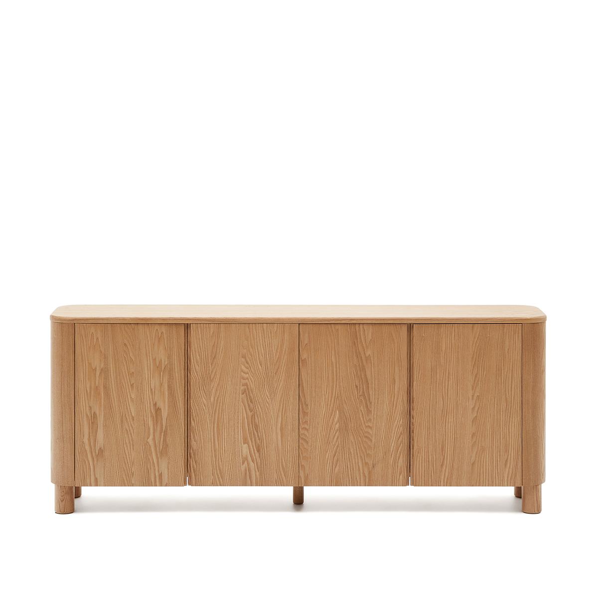 KAVE HOME Salaya skänk, med 4 dörrar och 4 hyllor - askplywood och askträ