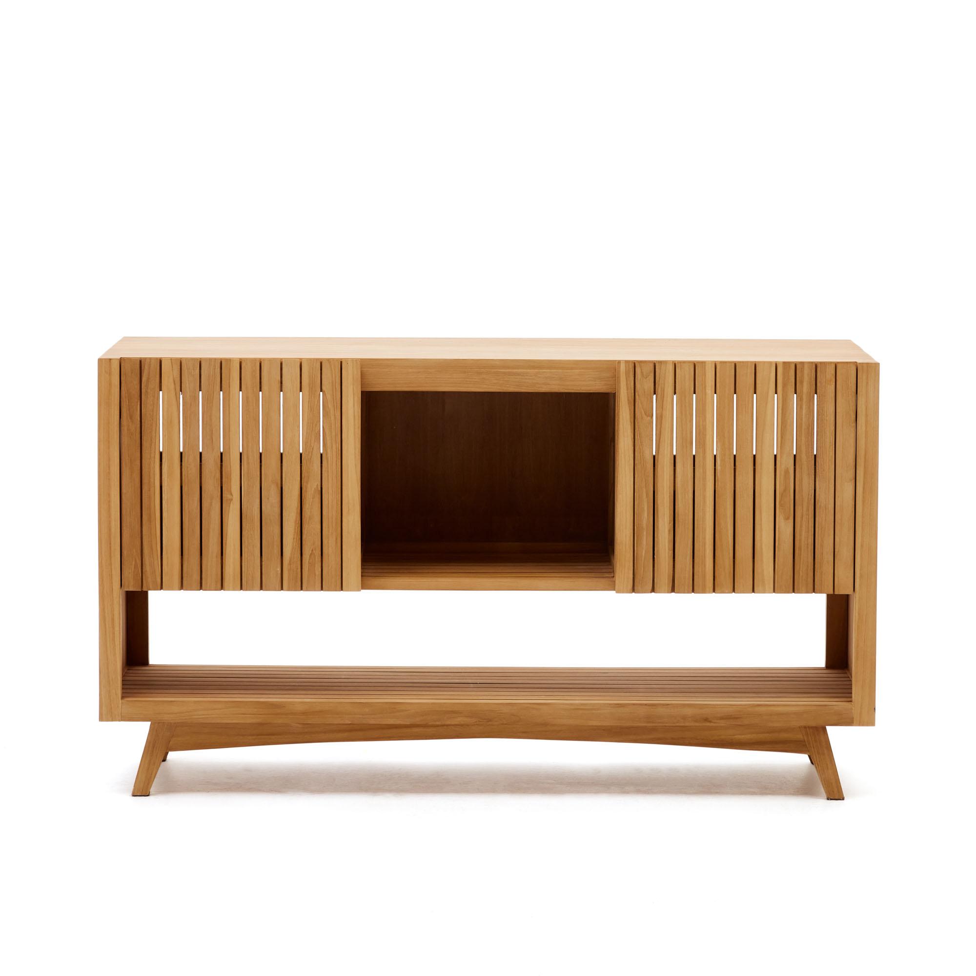 KAVE HOME Kuveni badrumsmöbel i massiv teak med naturlig finish, 140 x 50 cm