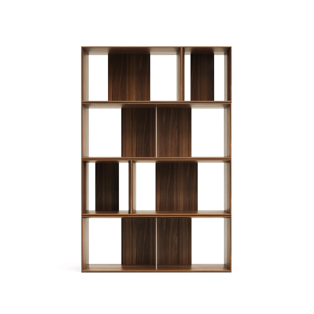 KAVE HOME Litto set med 6 modulhyllor i valnötsfaner, 101 x 152 cm