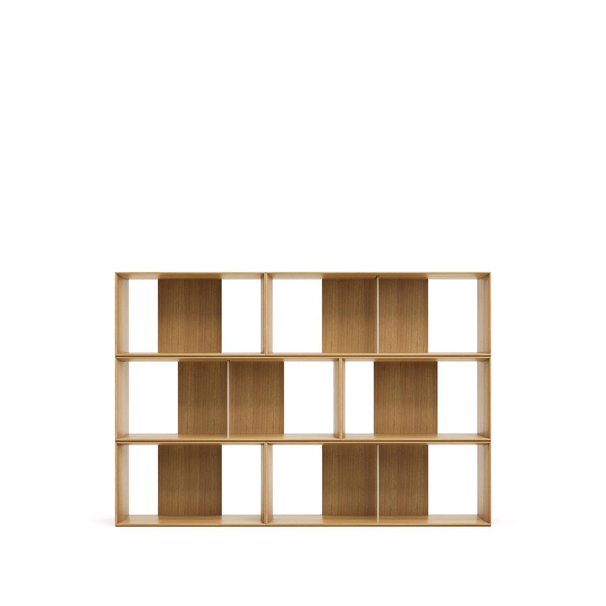 KAVE HOME Litto set med 6 modulhyllor i ekfanér, 168 x 114 cm