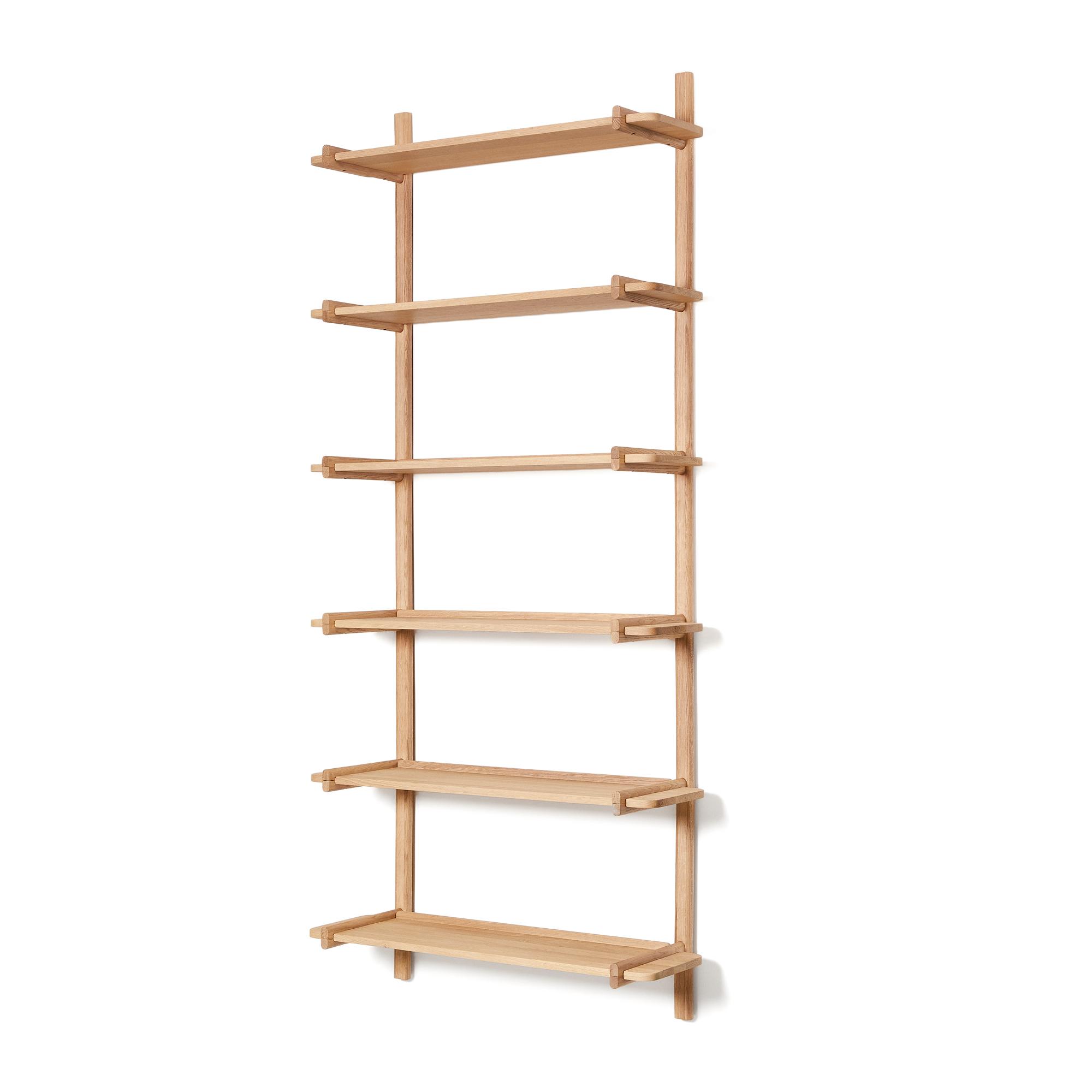KAVE HOME Sitra modulhylla, 6 hyllplan i massiv ek i naturlig finish, 90 cm, FSC Mix Credit
