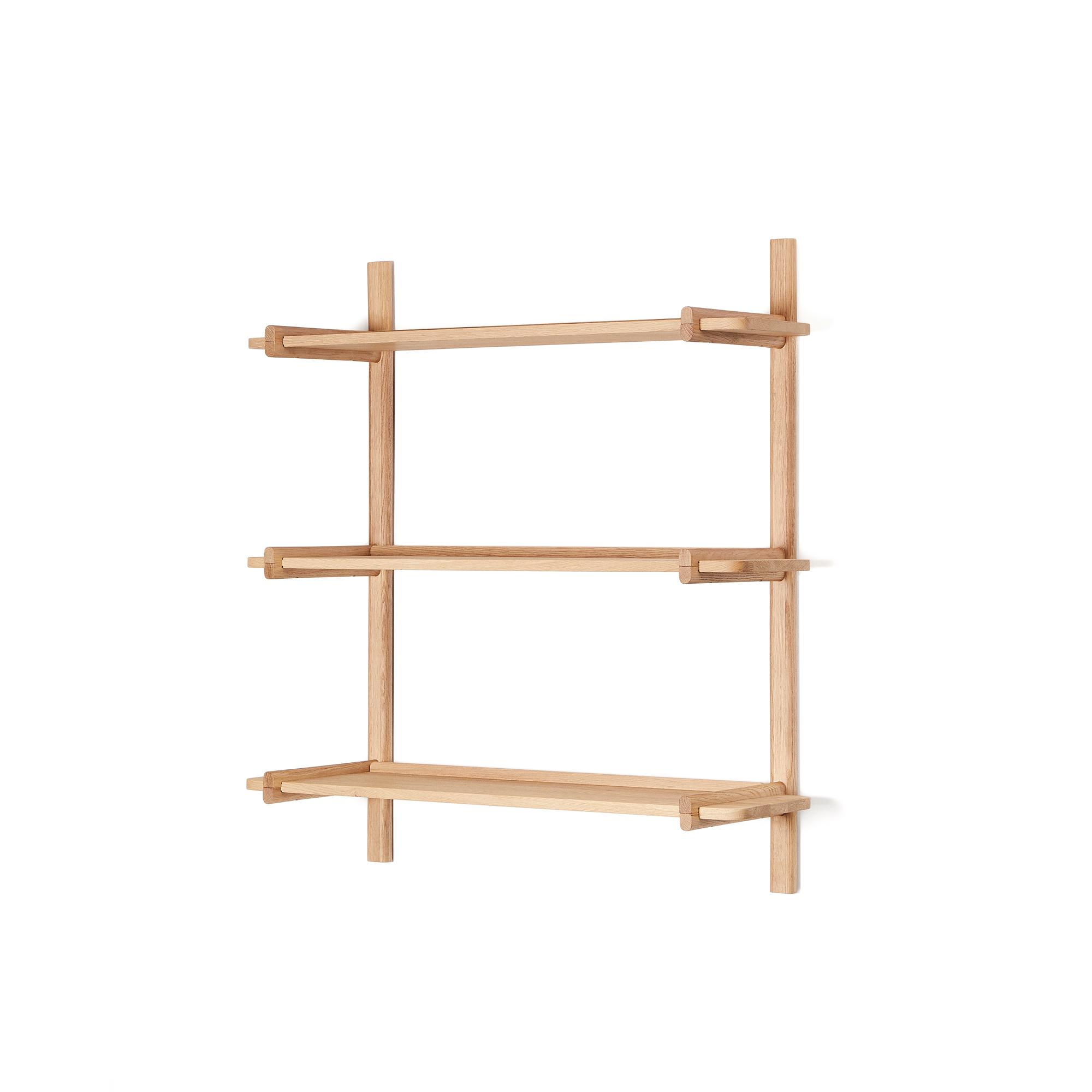 KAVE HOME Sitra modulhylla, 3 hyllplan i massiv ek i naturlig finish, 90 cm, FSC Mix Credit