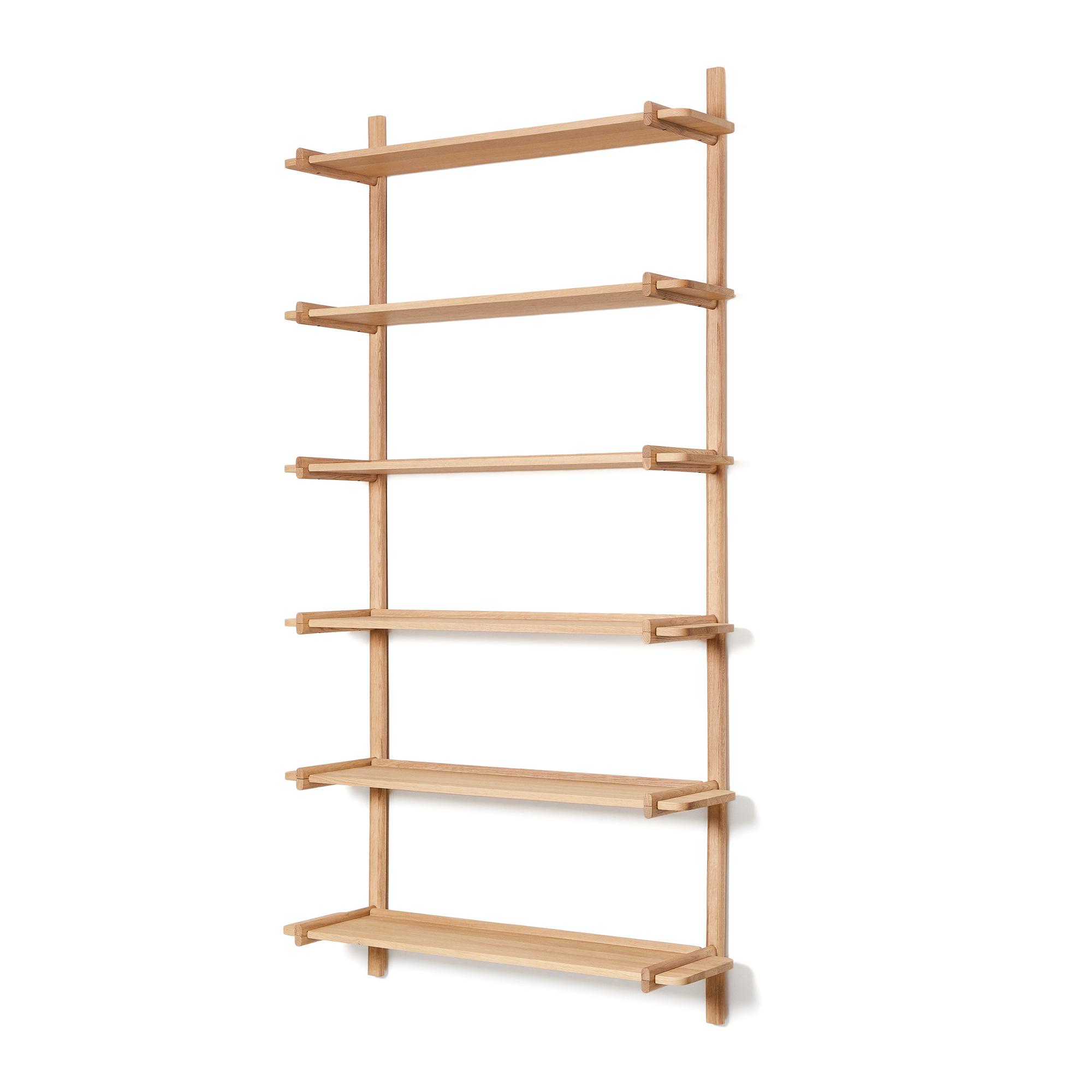KAVE HOME Sitra modulhylla, 6 hyllplan i massiv ek i naturlig finish, 110 cm, FSC Mix Credit