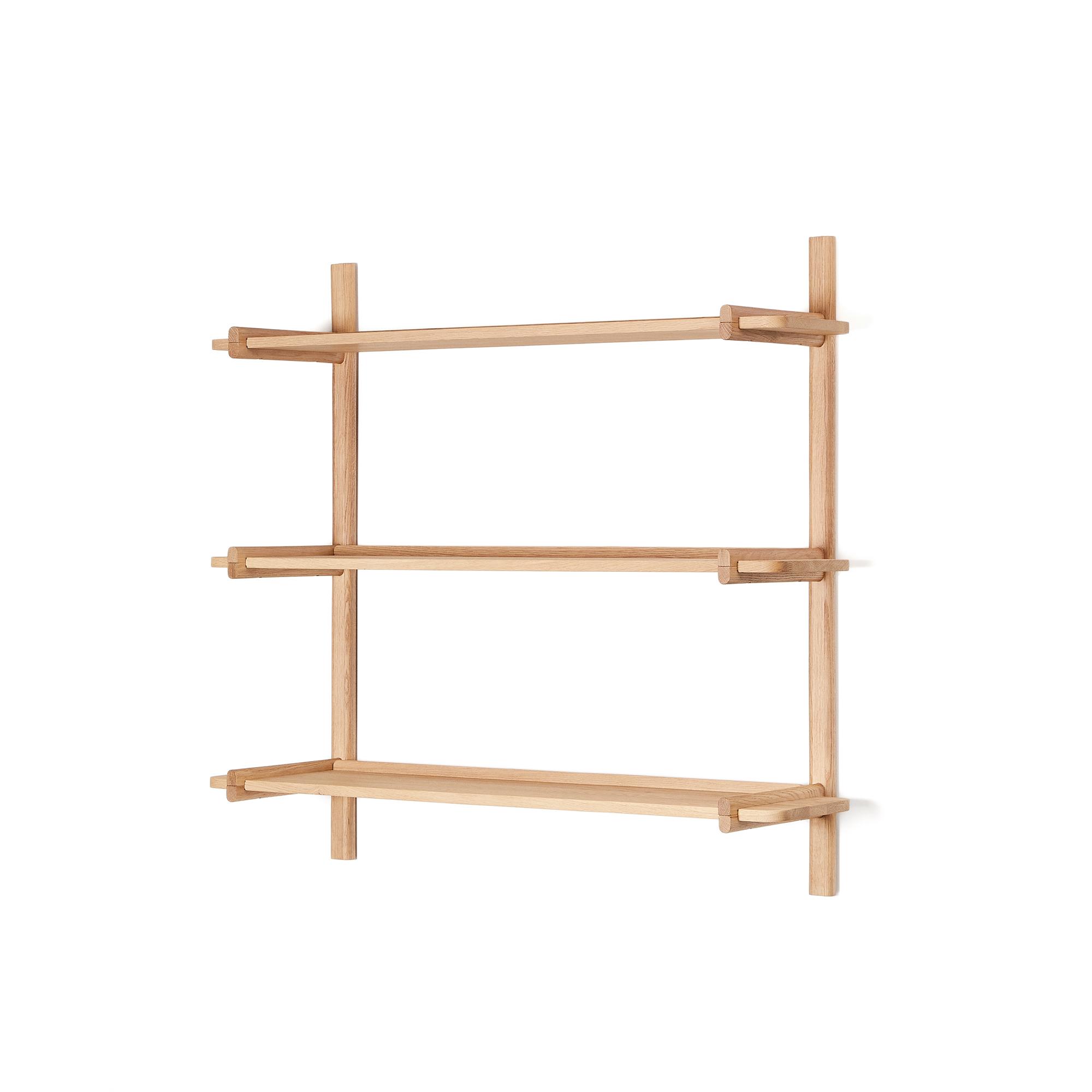 KAVE HOME Sitra modulhylla, 3 hyllplan i massiv ek i naturlig finish, 110 cm, FSC Mix Credit