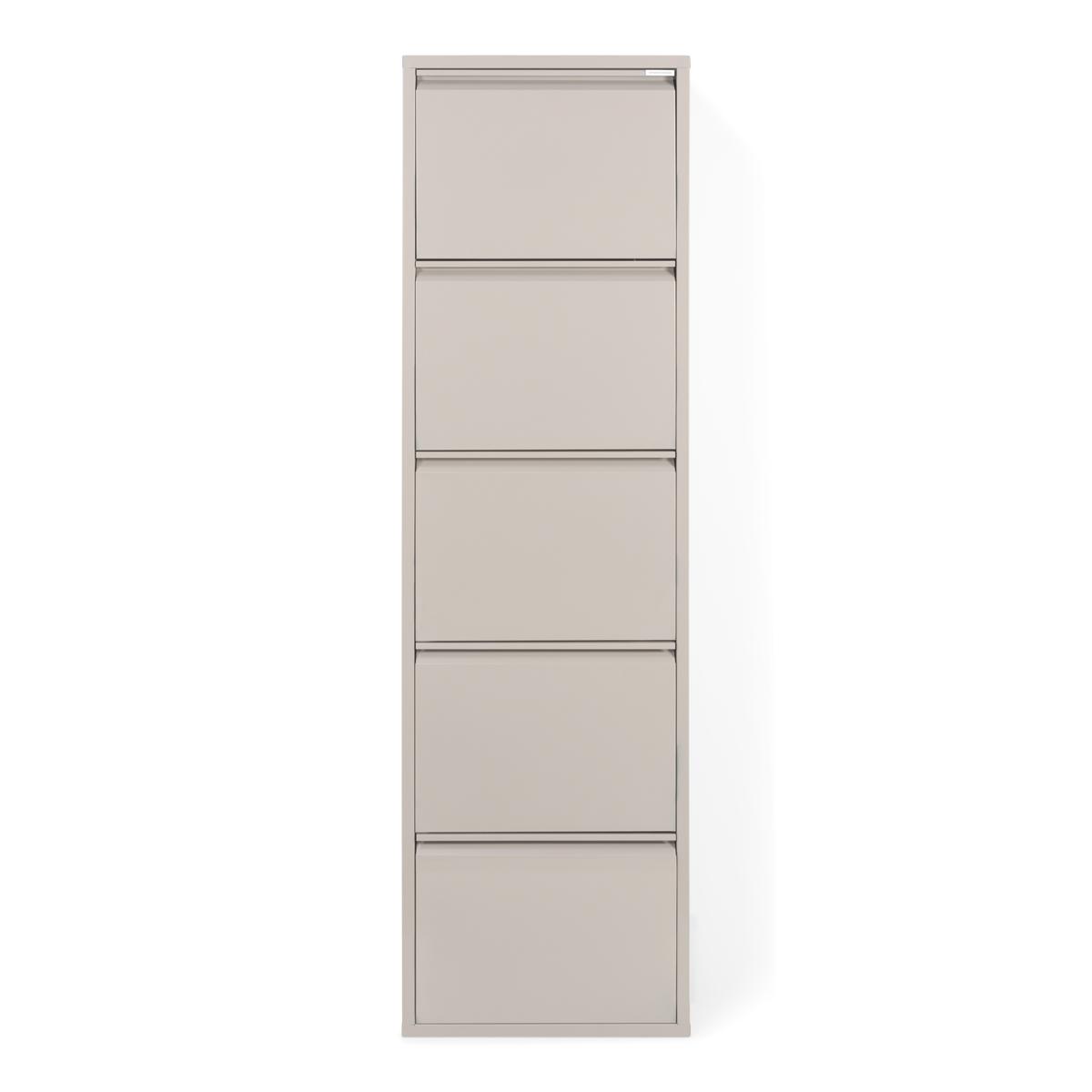 SPINDER DESIGN BILLY 5 skoskåp, med 5 dörrar - silky taupe stål