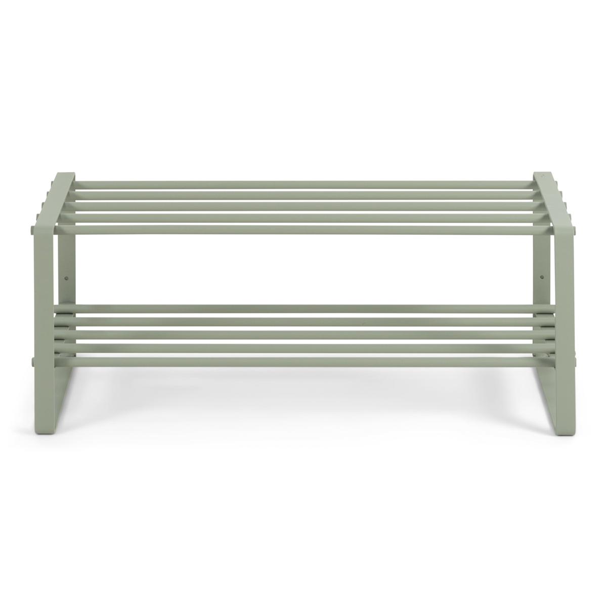 SPINDER DESIGN Rex skoställ, med 2 hyllor - dammgrönt stål (70x29)