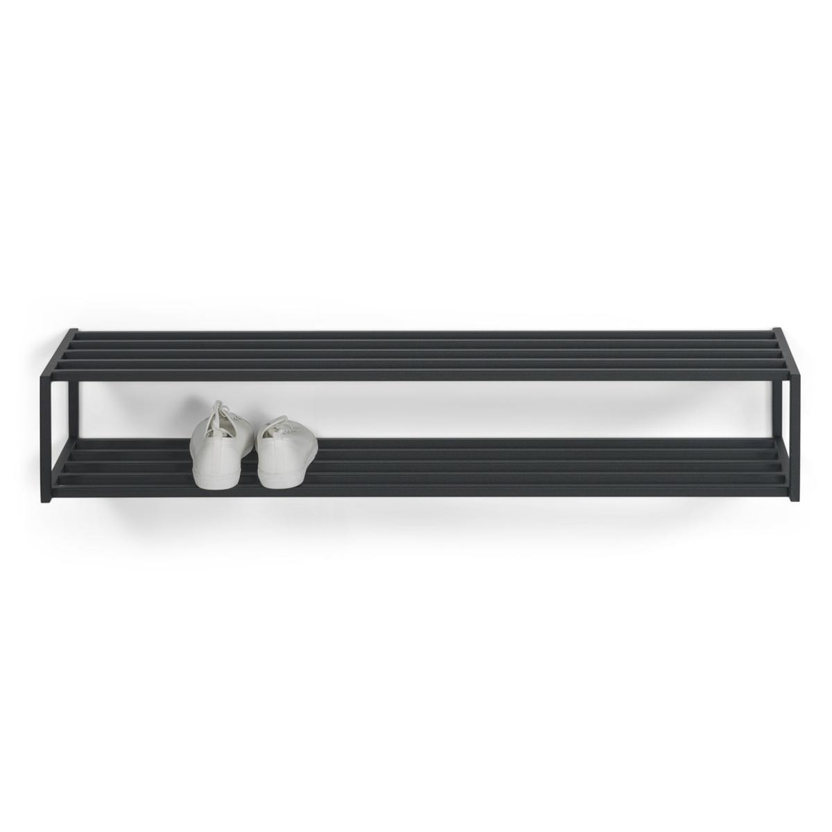SPINDER DESIGN School Skoställ, med 2 Hyllplan - Svart Stål (118 x 20,5 cm)