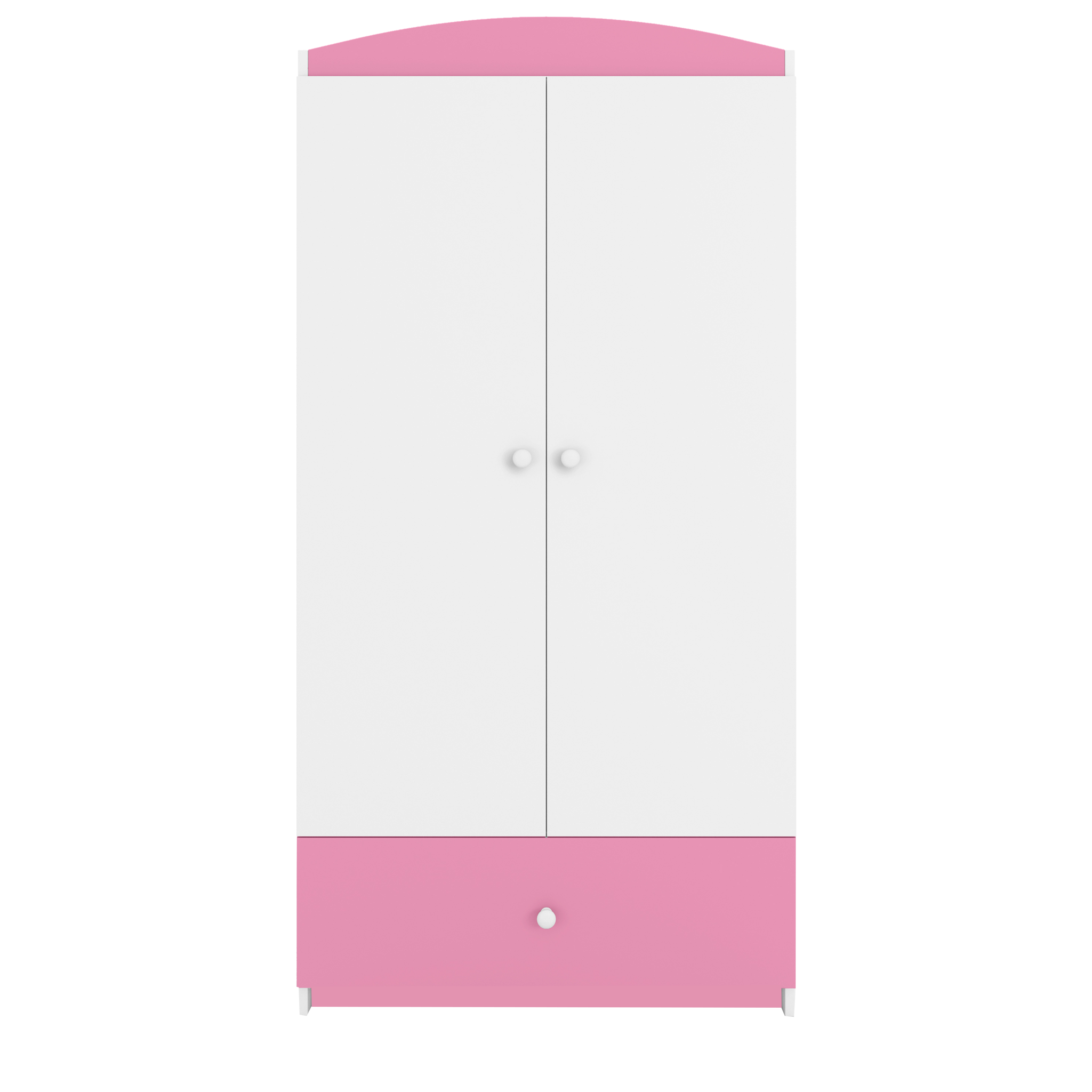 Babydreams garderob, med 2 dörrar, 1 låda - vit och rosa laminat