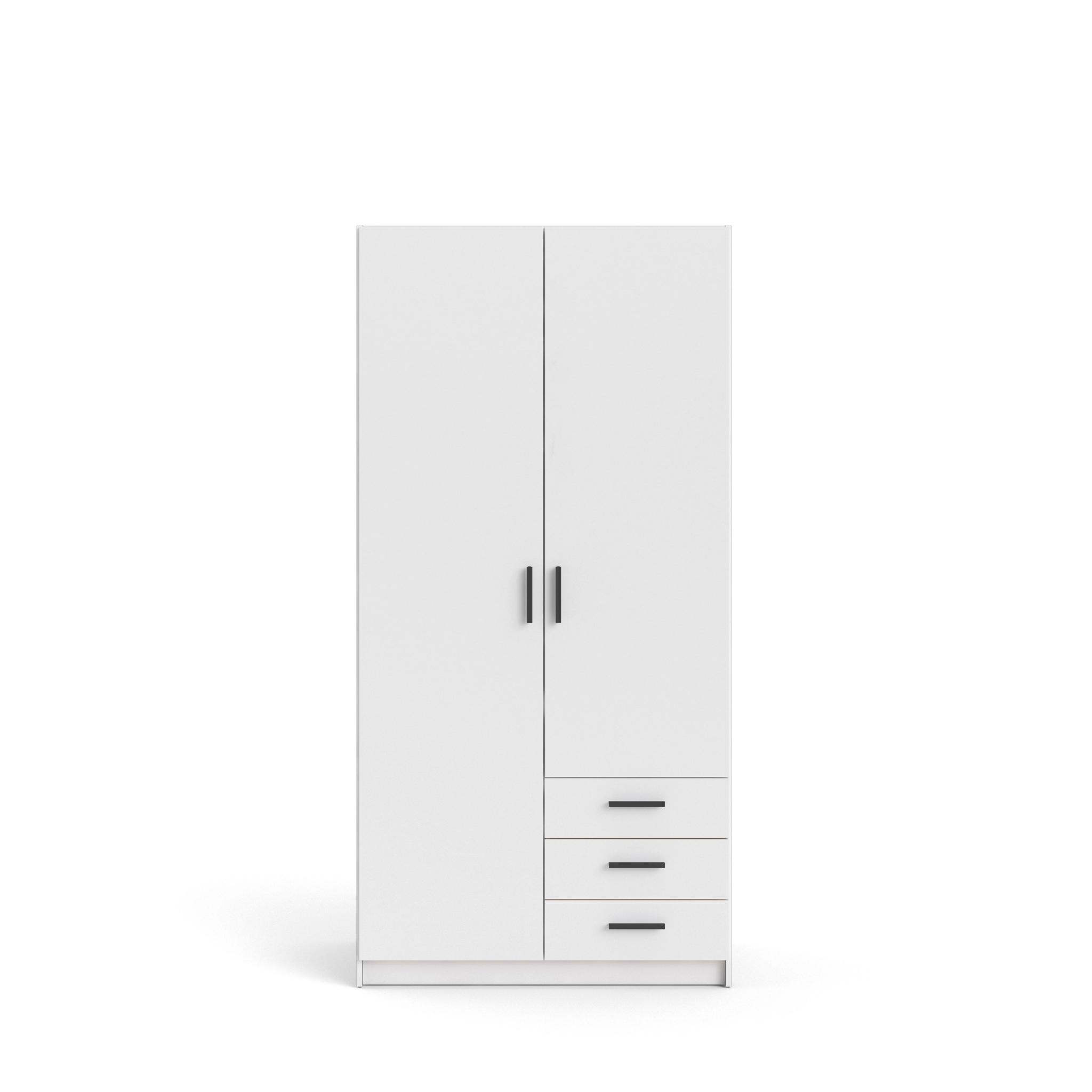 TVILUM Sprint Garderob 2 dörrar + 3 lådor - ParcelWhite White