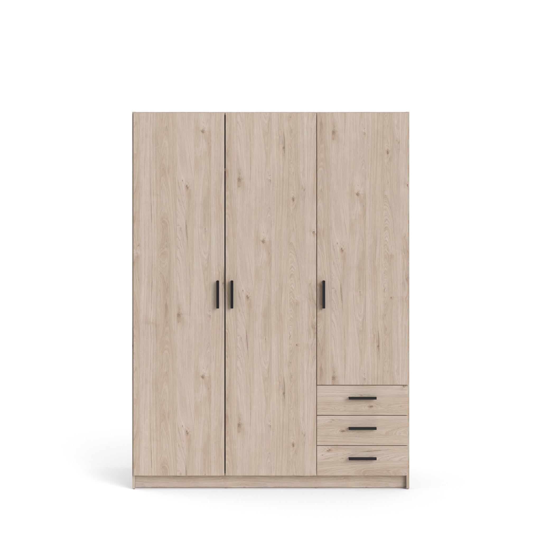 TWILUM Sprint Garderob 3 dörrar + 3 lådor - ParcelJackson Hickory Jackson Hickory