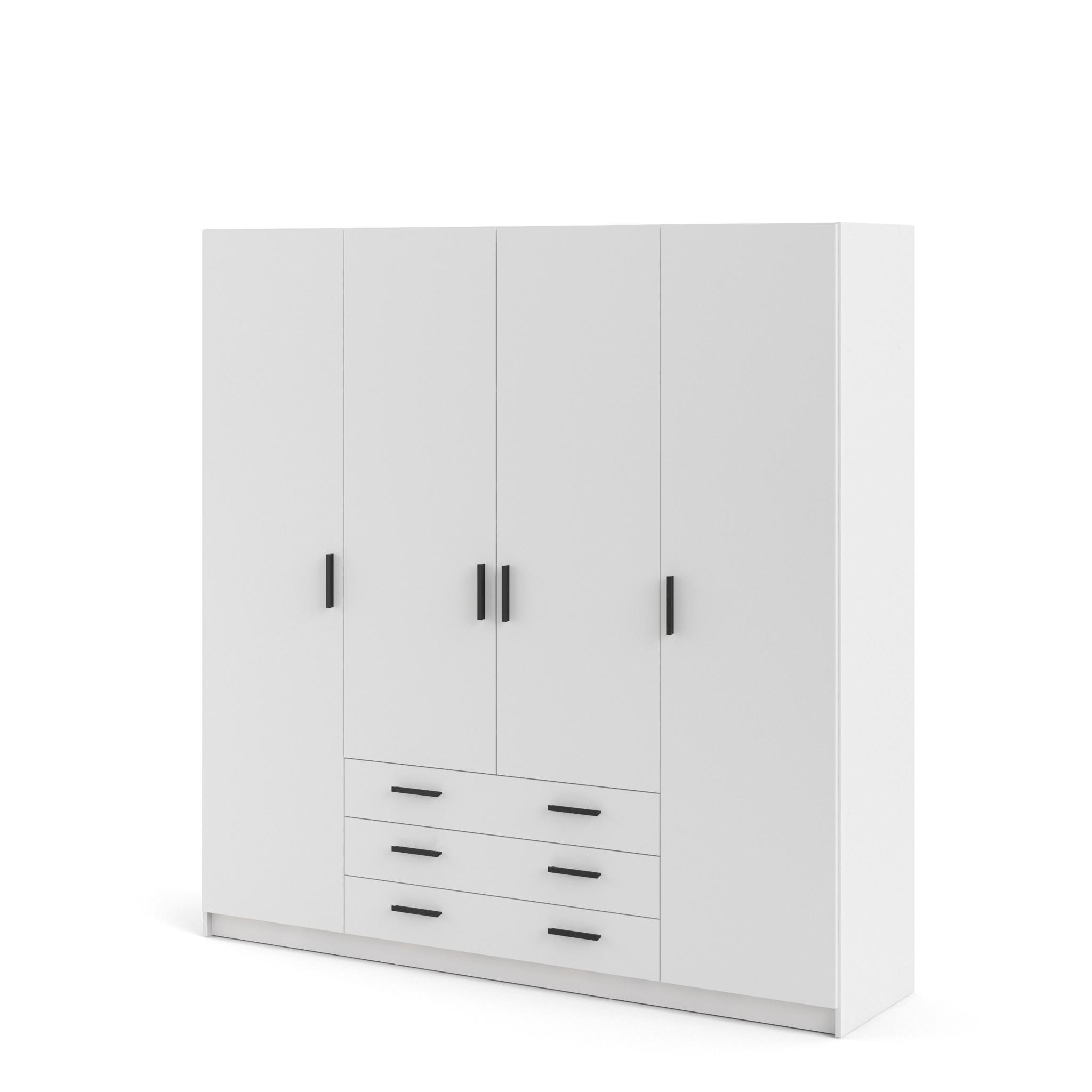 TVILUM Sprint Garderob 4 dörrar + 3 lådor - White