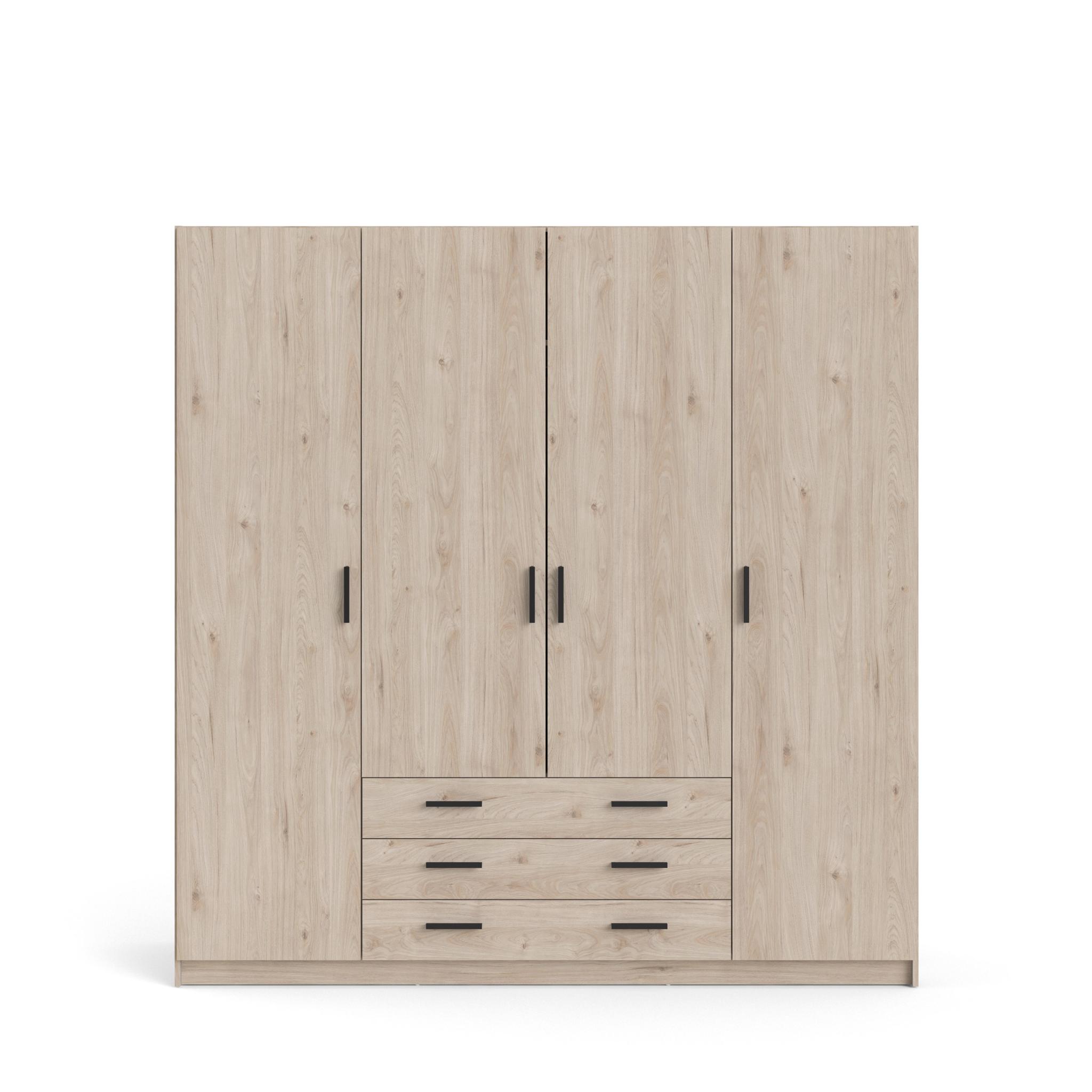 TVILUM Sprint Garderob 4 dörrar + 3 lådor - ParcelJackson Hickory Jackson Hickory