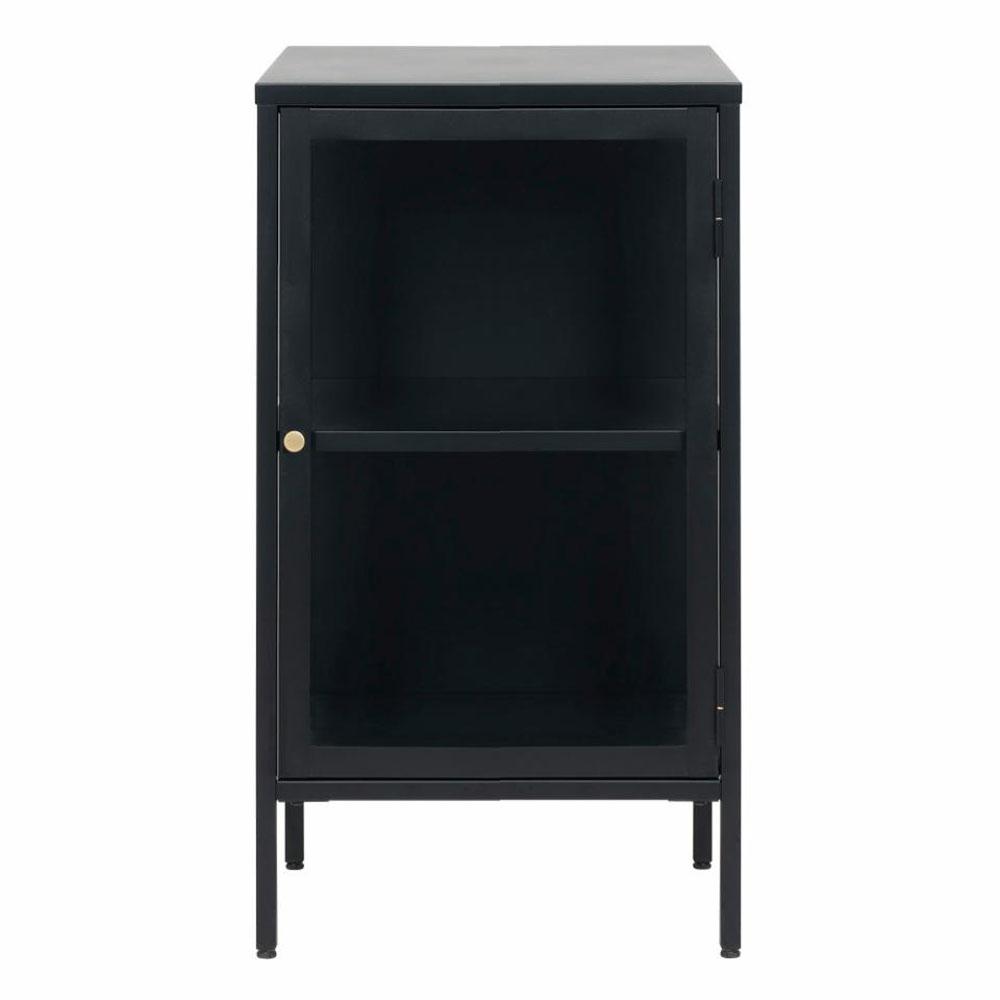 UNIQUE FURNITURE Carmel Skåp, med 1 Lucka och 1 Hylla - Glas och Svart Metall