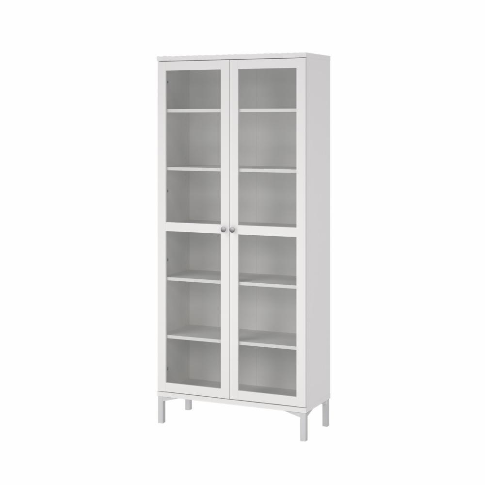 TVILUM Roma porslinsskåp med 2 luckor, vit, 88,7 x 36,25 x 202,8 cm