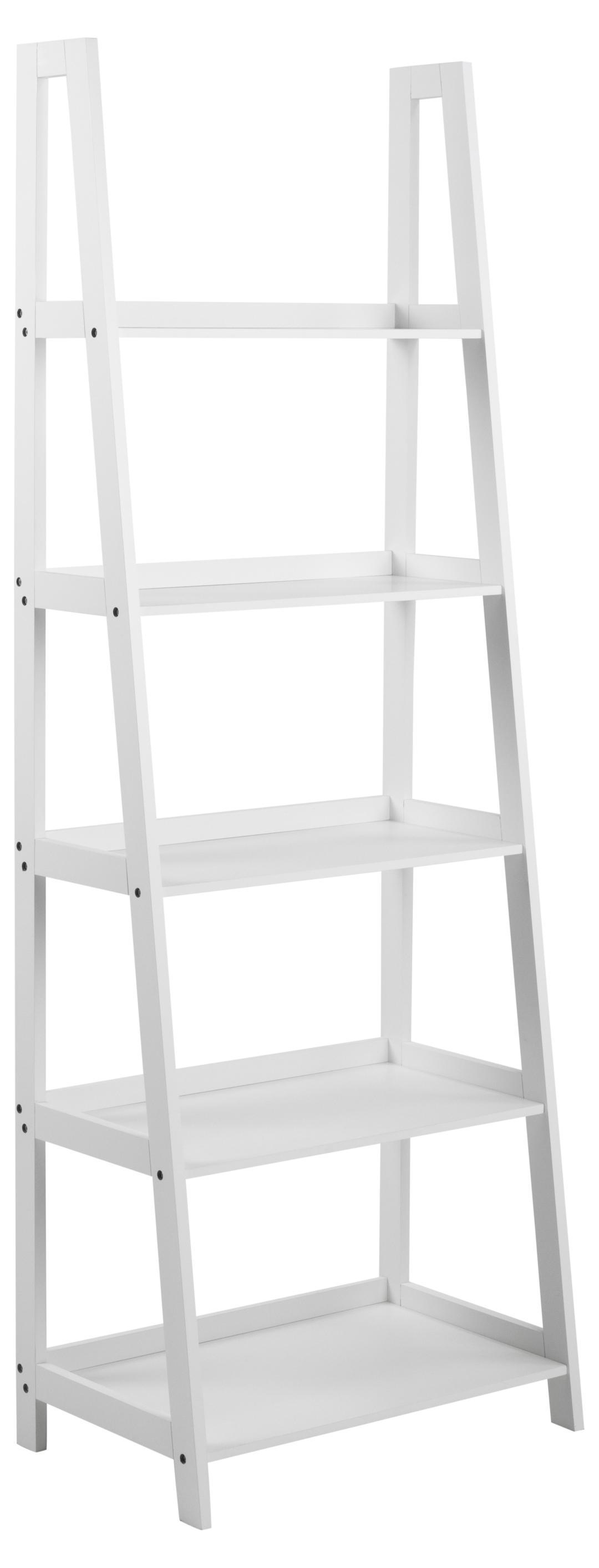 ACT NORDIC Wally bokhylla, med trappform och 5 hyllor - vit MDF