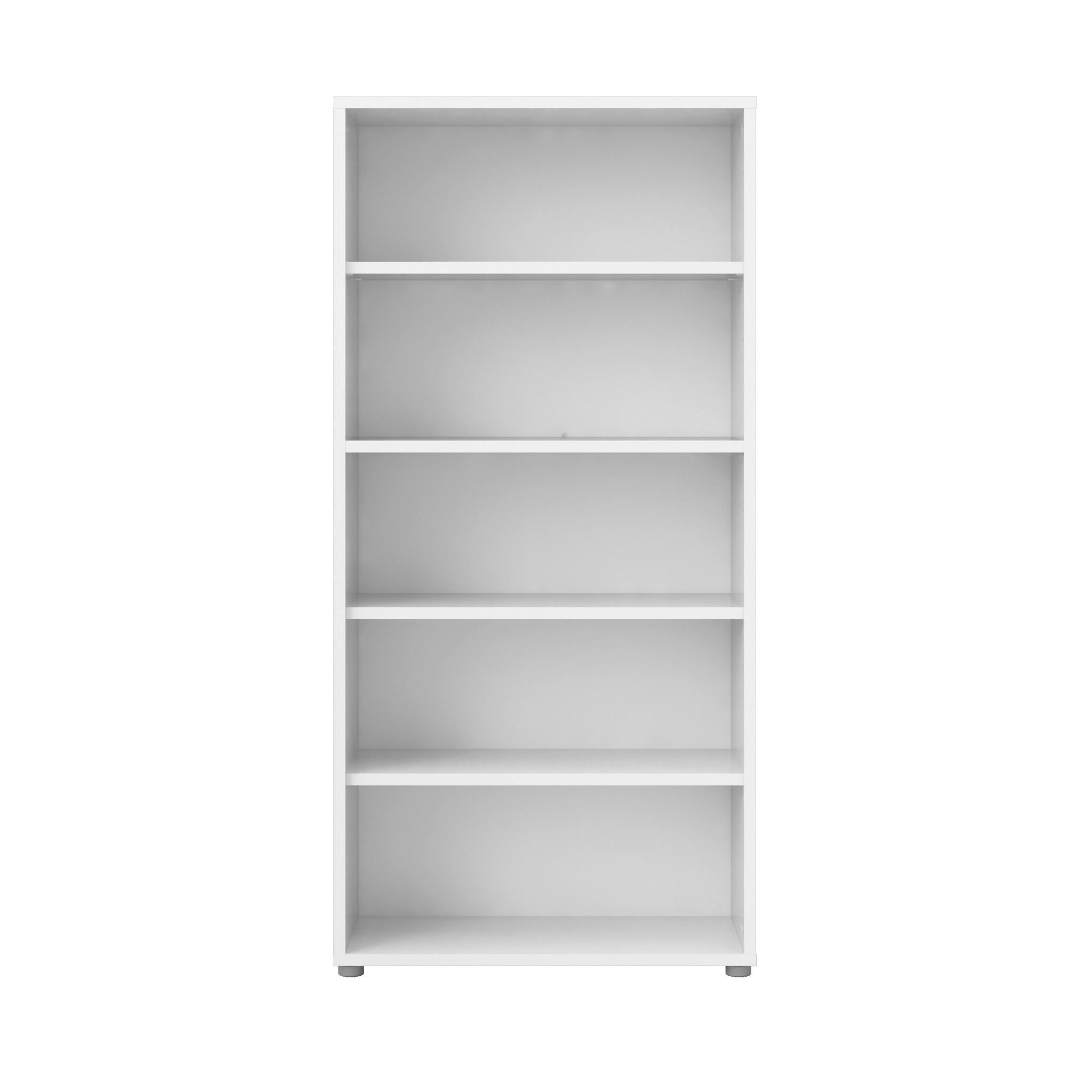 TVILUM Prima hylla - laminat, vit/svart/antracitgrå, 4 hyllor Eik