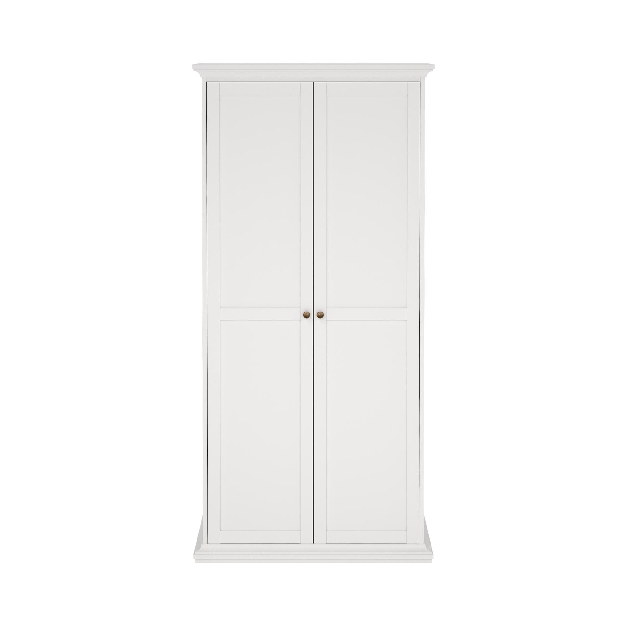 TVILUM paris garderob - vit laminat, 2 dörrar, med 4 hyllor