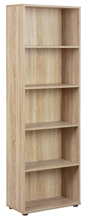 NORDIC LIVING KOLLEKTION Parini 4 5F bokhylla, med 4 hyllor - naturlig melamin i Sonoma-ekfinish
