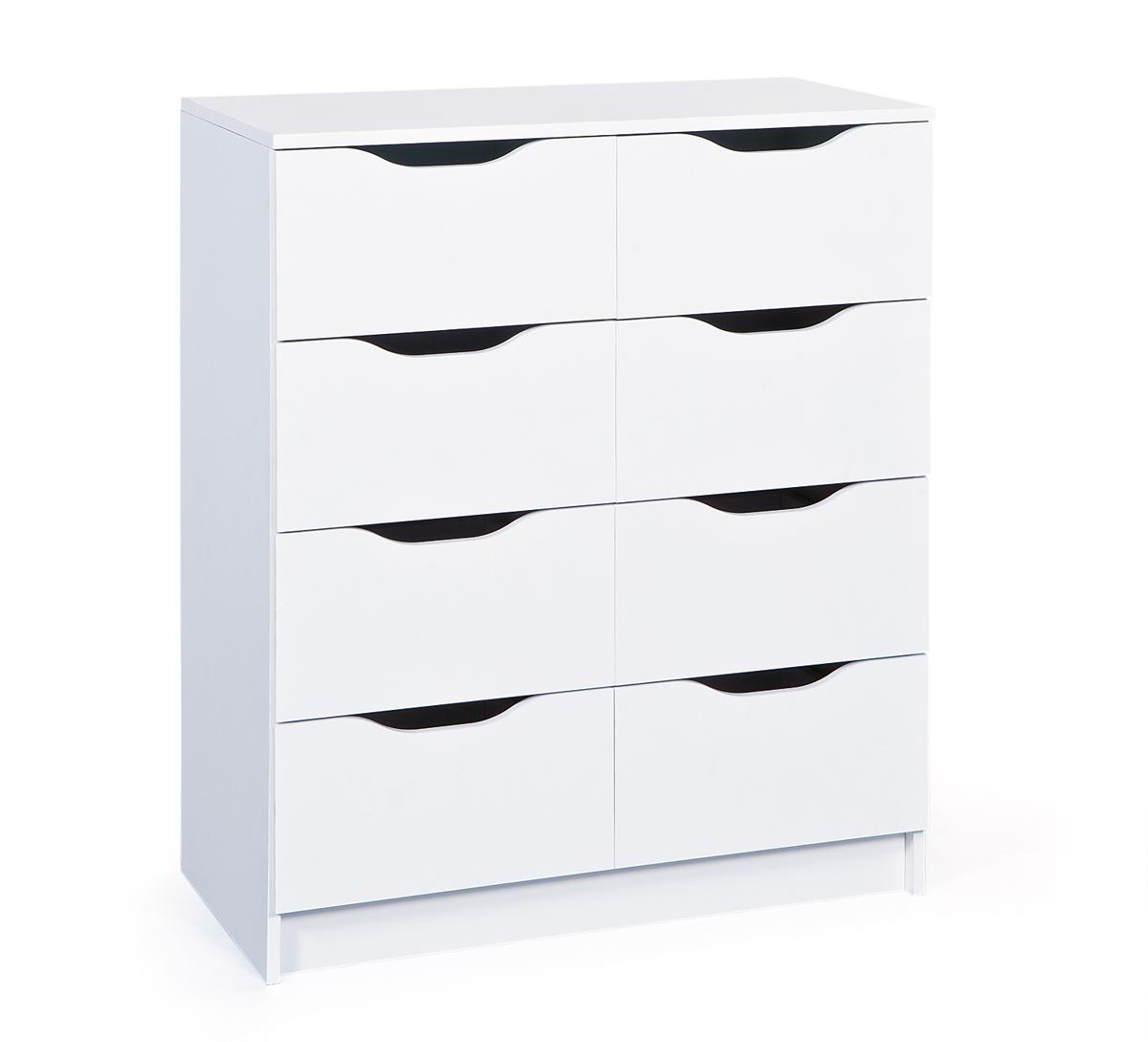 NORDIC LIVING COLLECTION Westphalen byrå, med 8 lådor - vit melamin