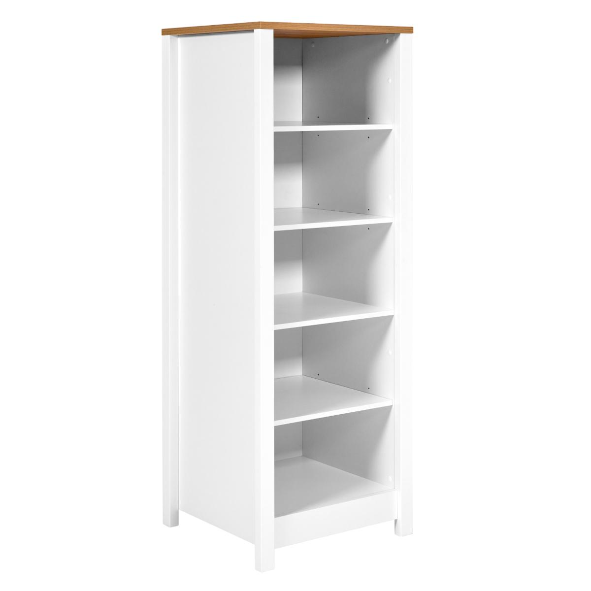 NORDIC LIVING KOLLEKTION Sicilia köksskåp, med 4 hyllor - naturlig Artisan Oak-finish och vit melamin