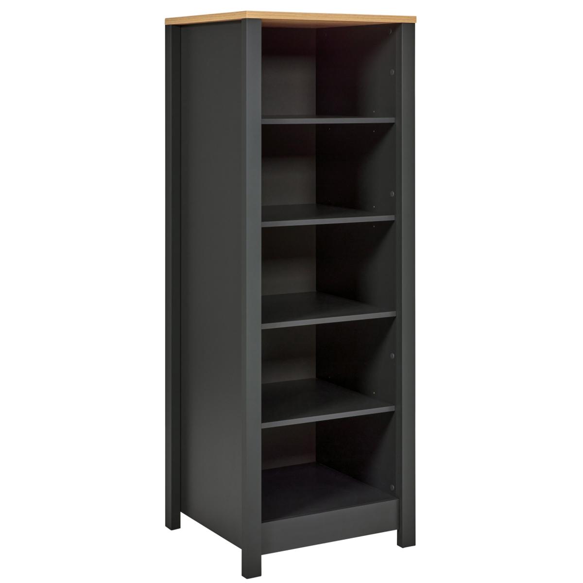 NORDIC LIVING KOLLEKTION Veneto köksskåp, med 4 hyllplan - naturlig Artisan Oak-finish och antracitgrå melamin