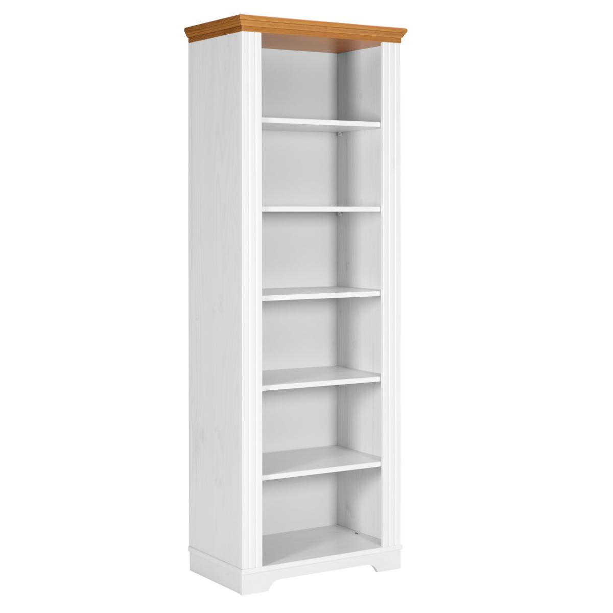 NORDIC LIVING COLLECTION Maluno bokhylla, med 5 hyllplan - natur och vit furu