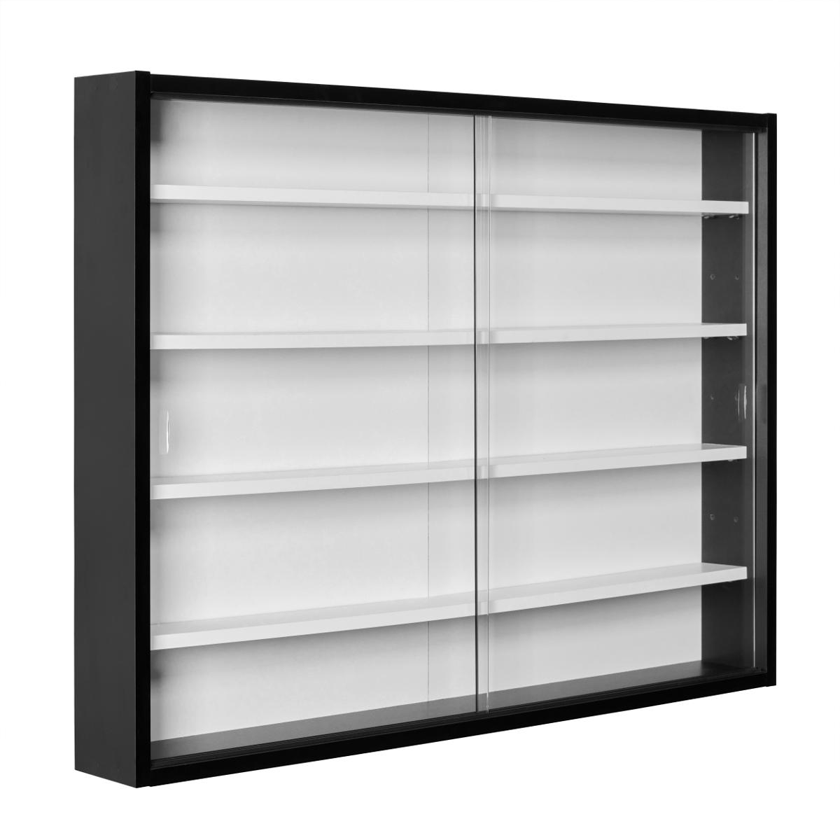NORDIC LIVING COLLECTION Collecty väggskåp, med 2 skjutdörrar i glas och 4 hyllor - vit och svart MDF