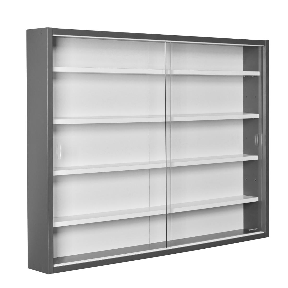 NORDIC LIVING COLLECTION Collecty väggskåp, med 2 skjutdörrar i glas och 4 hyllor - vit och grå MDF