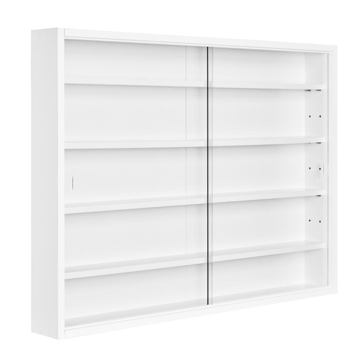 NORDIC LIVING COLLECTION Väggskåp Compilati, med 2 skjutdörrar i glas och 4 hyllor - vit MDF