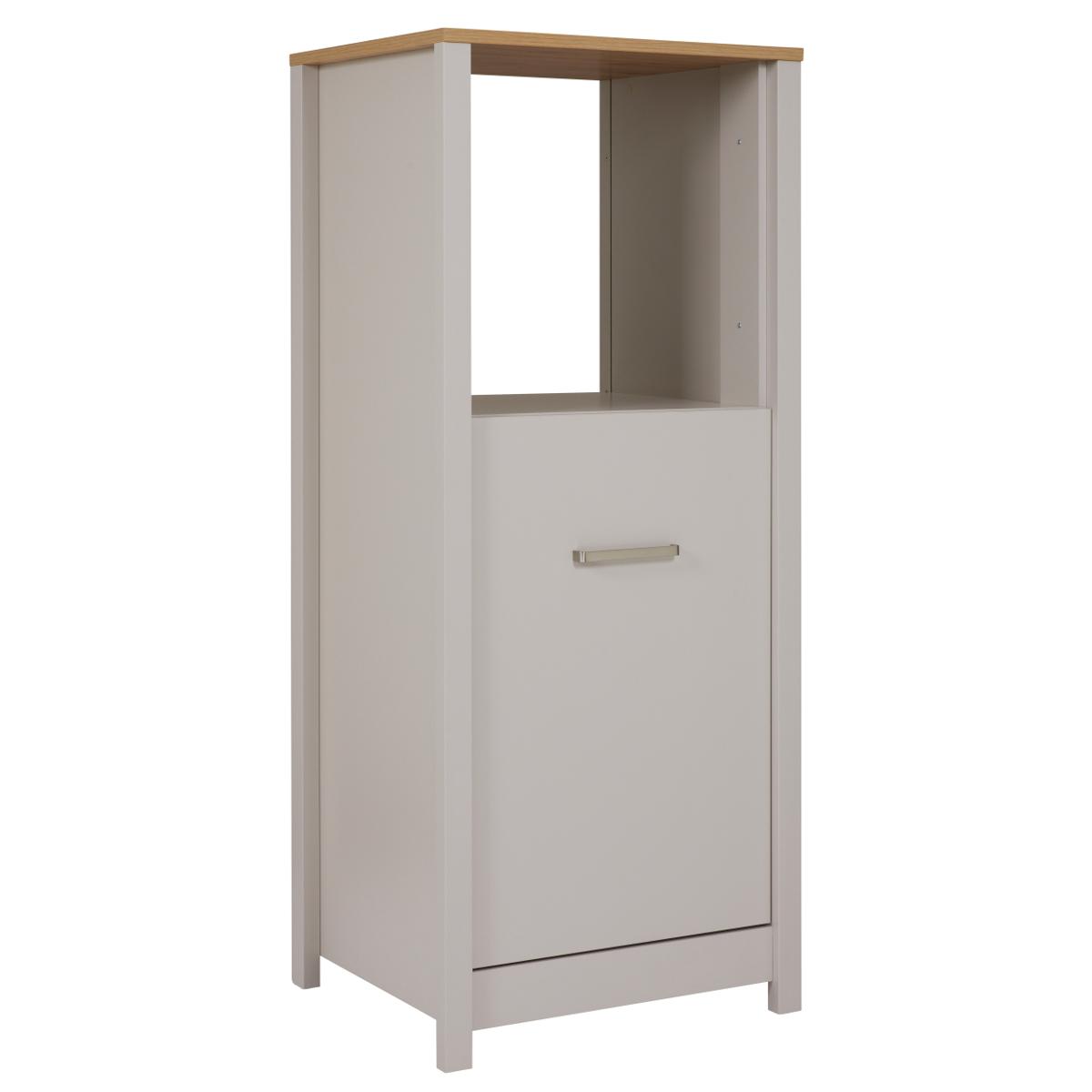NORDIC LIVING KOLLEKTION Sardegna 1 köksskåp för kylskåp och ugn, med 1 dörr, 2 hyllor, 1 fack - naturlig hantverksmässig ekfinish och kashmirmelamin