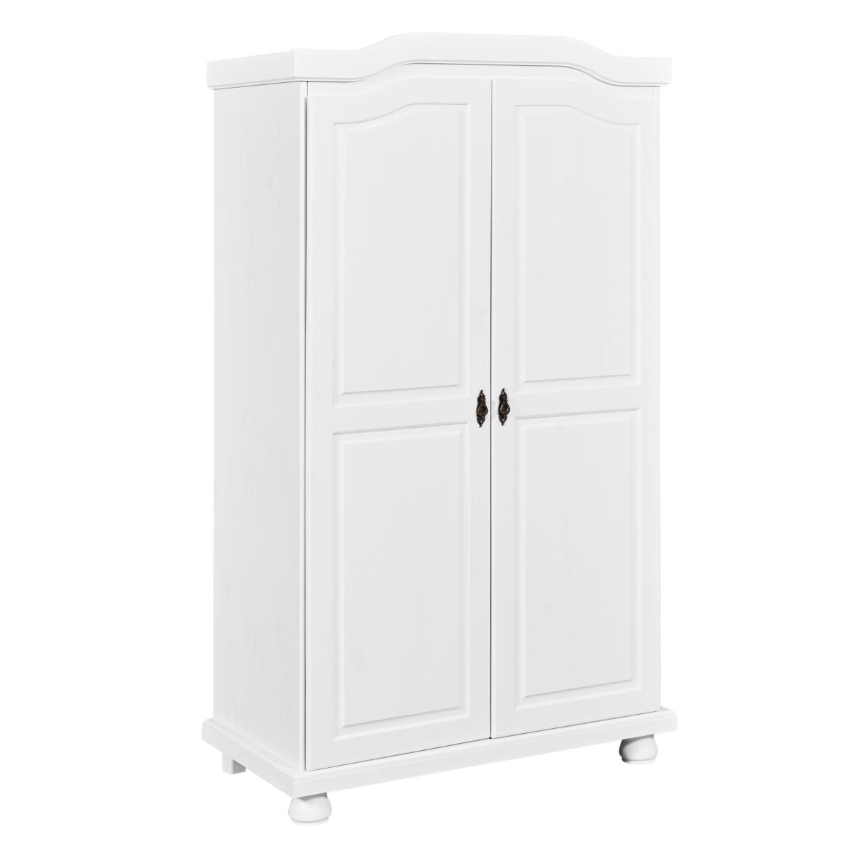 NORDIC LIVING COLLECTION Hedda garderob, med 2 dörrar, 1 klädstång, 4 hyllor - vit furu