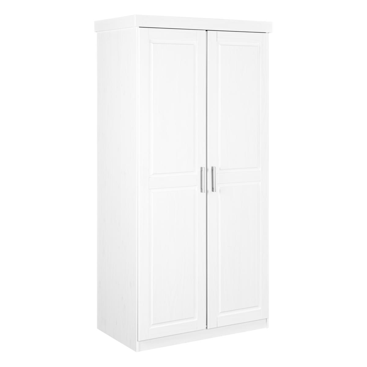 NORDIC LIVING COLLECTION Hakon garderob, med 2 dörrar, 1 hyllplan, 1 klädstång - vit furu