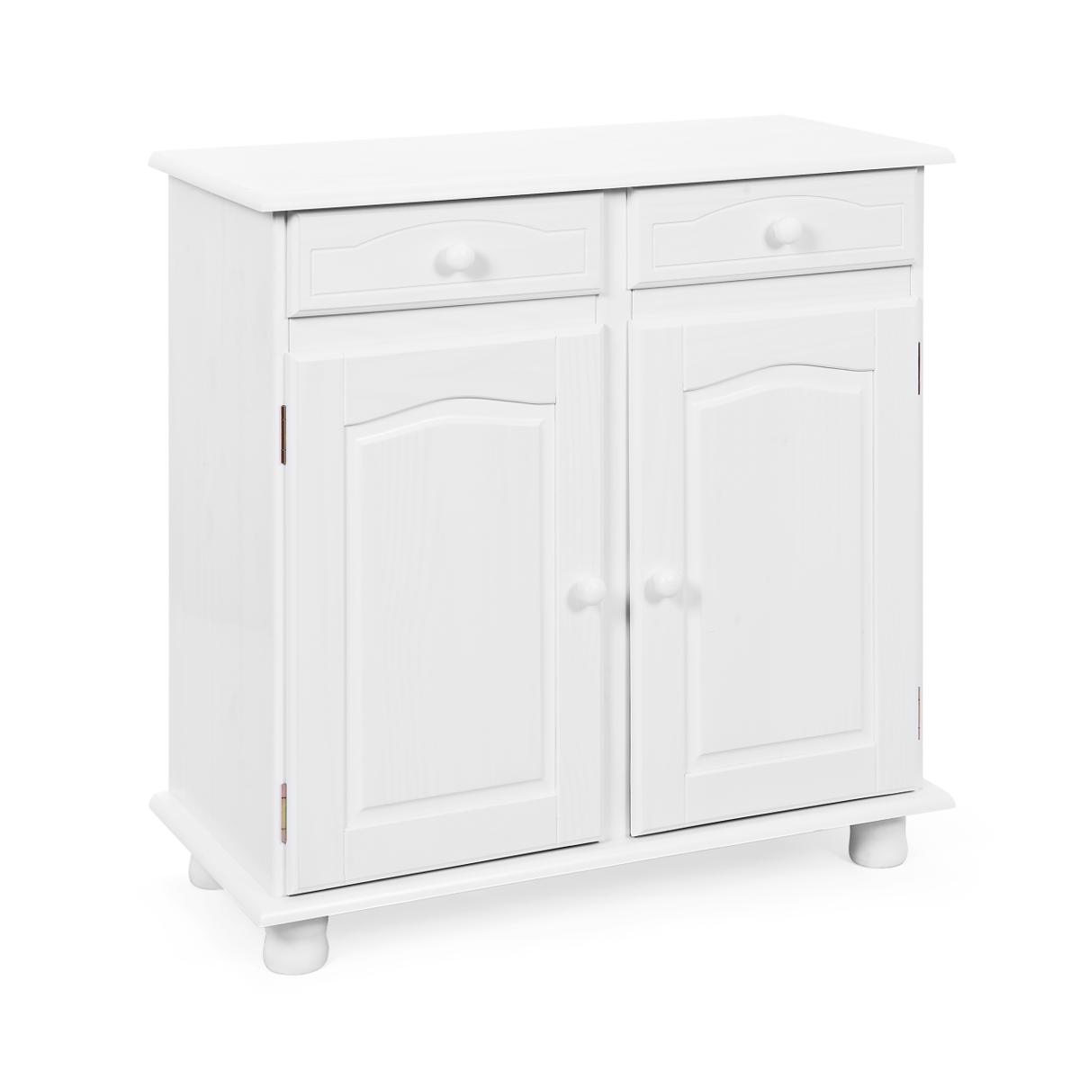 NORDIC LIVING KOLLEKTION Lovi skänk, med 2 dörrar, 2 lådor, 1 hyllplan - vit furu