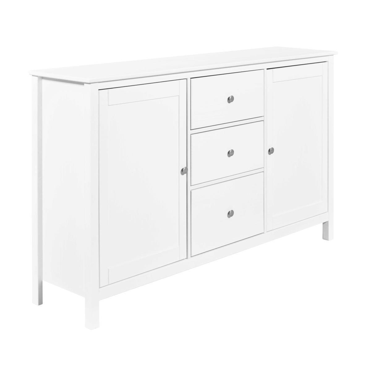 NORDIC LIVING COLLECTION Chilly Home byrå, med 2 dörrar, 3 lådor och 2 hyllor - vit furu