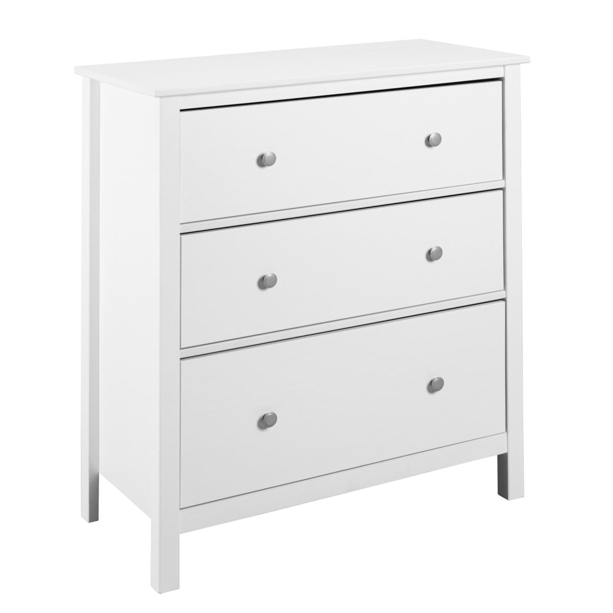 NORDIC LIVING KOLLEKTION Chilly Home byrå, med 3 lådor - vit furu