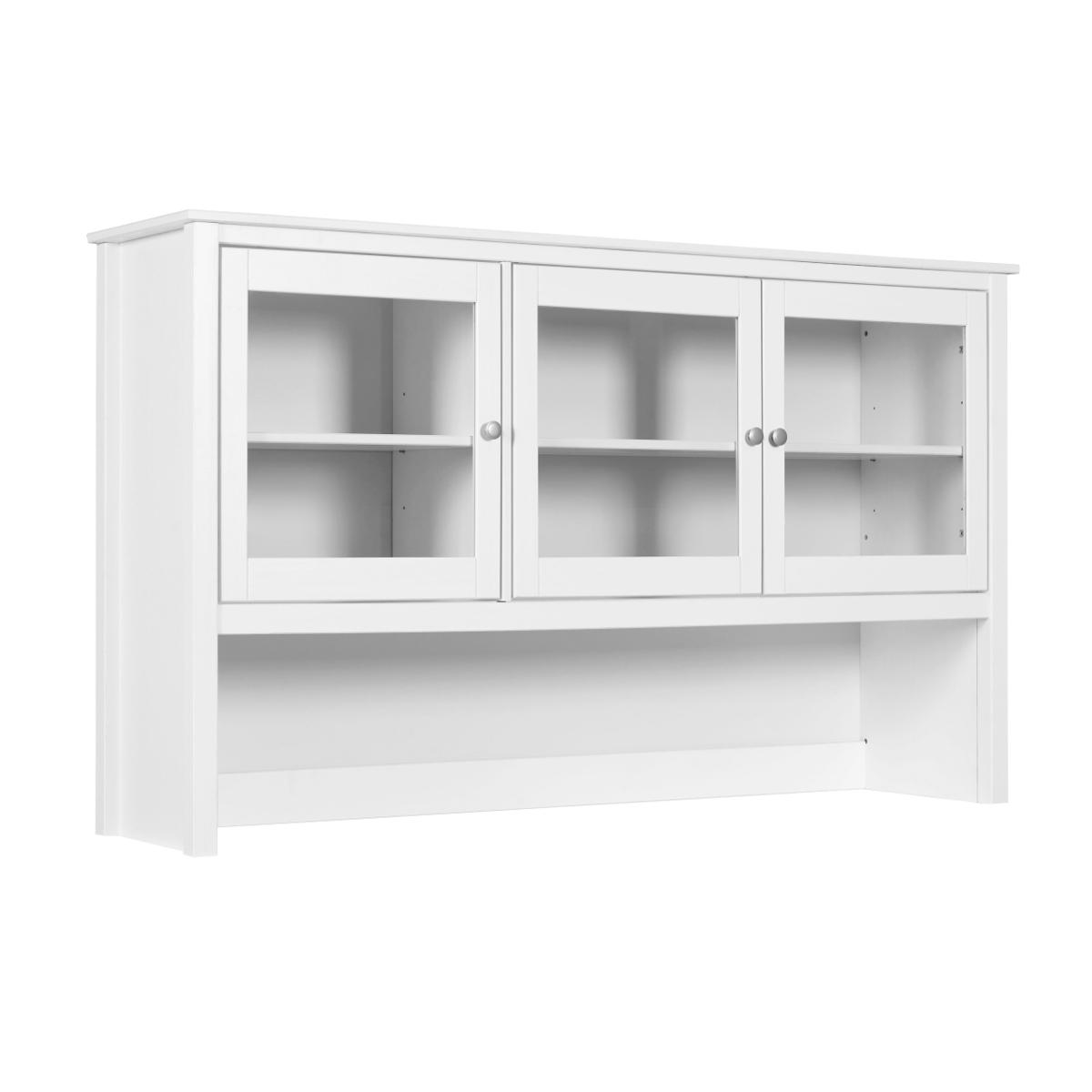 NORDIC LIVING KOLLEKTION Chilly Home vitrinskåpsskiva, med 3 dörrar och 3 hyllor - glas och vit furu
