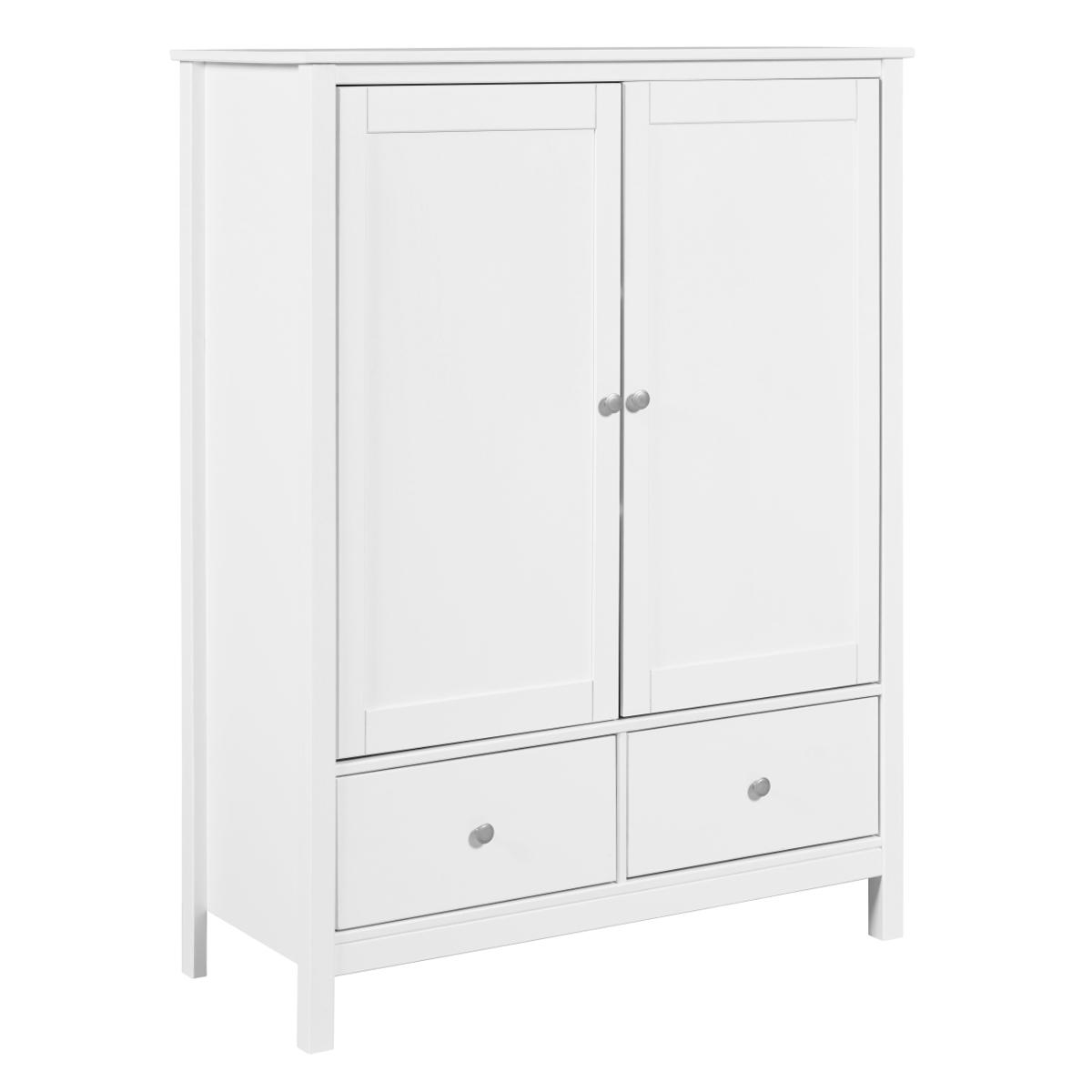 NORDIC LIVING COLLECTION Chilly Home byrå, med 2 dörrar, 2 lådor och 2 hyllor - vit furu