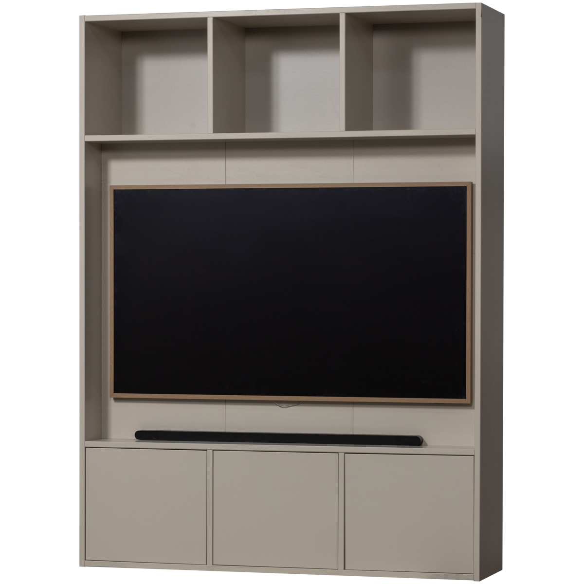 WOOOD Meggy TV-skåp, med 3 dörrar och 3 hyllor - dammig furu (B:160cm)