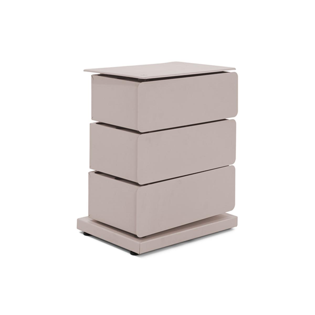 SPINDER DESIGN Joey 3-lådsbyrå, med 3 lådor - silkeslent taupe stål