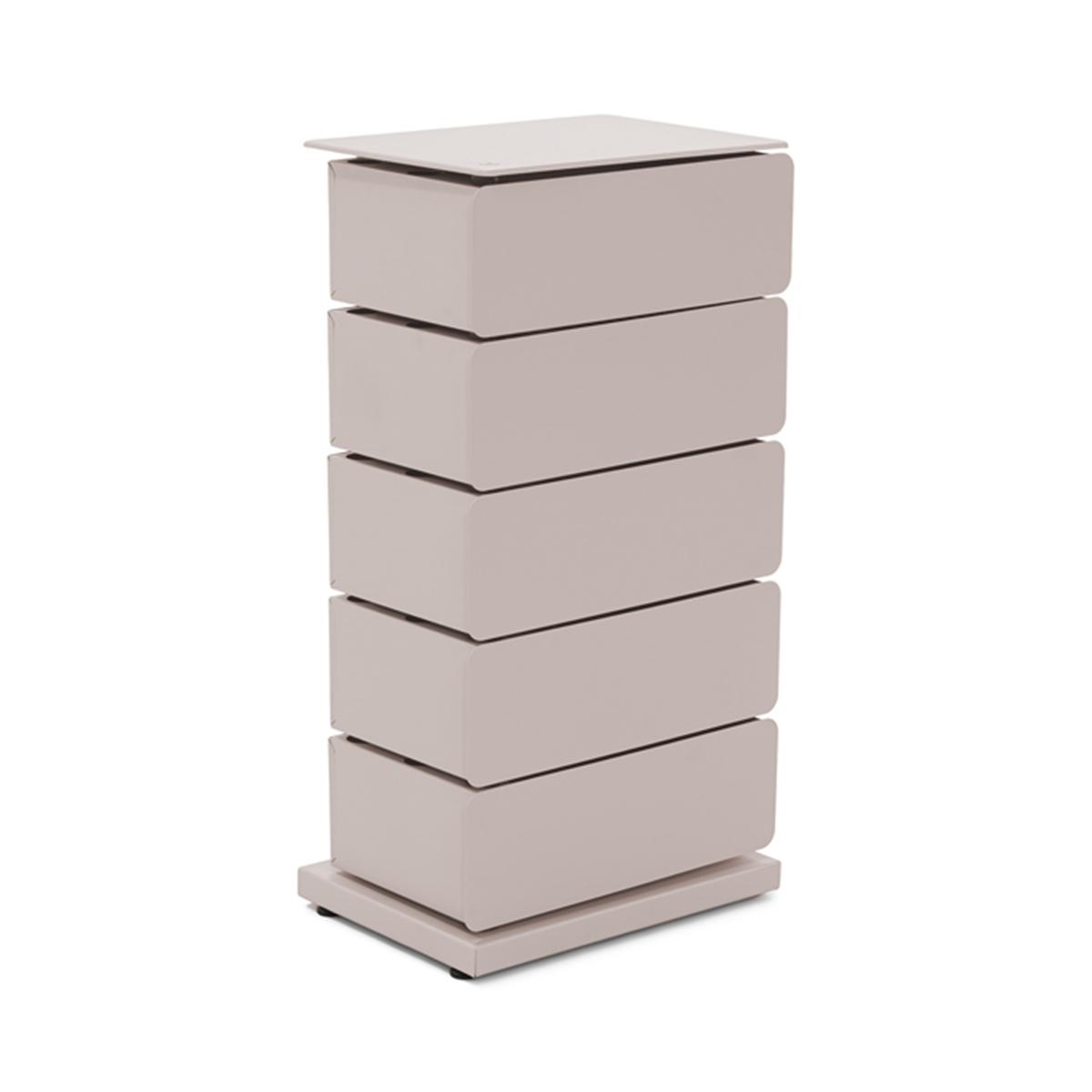SPINDER DESIGN Joey byrå med 5 lådor, med 5 lådor - silkeslent taupe stål