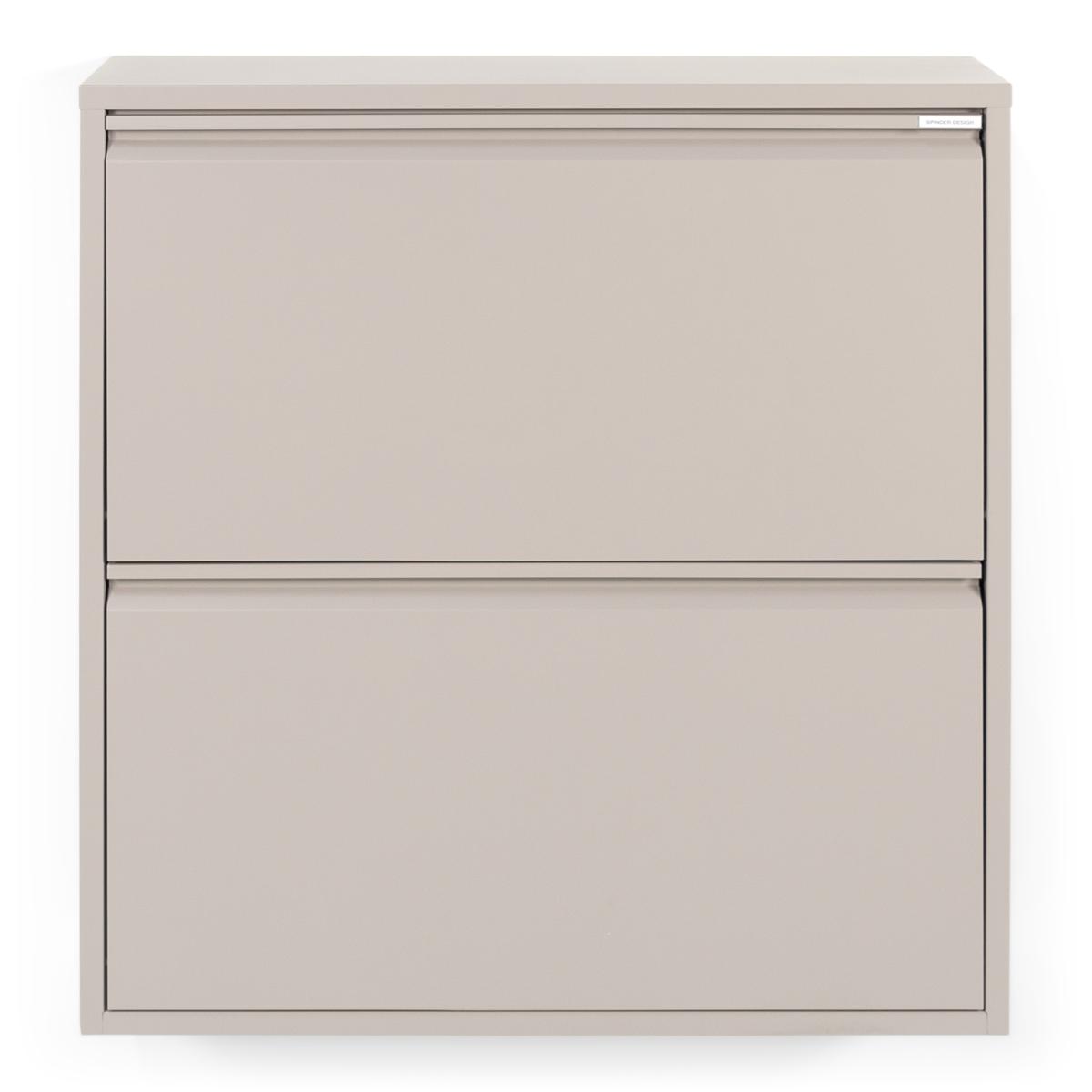 SPINDER DESIGN Billy 2 skoskåp, w. 2 dörrar - silkeslent taupe stål