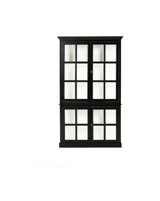 Seethrough vitrinskåp modern black / classic white