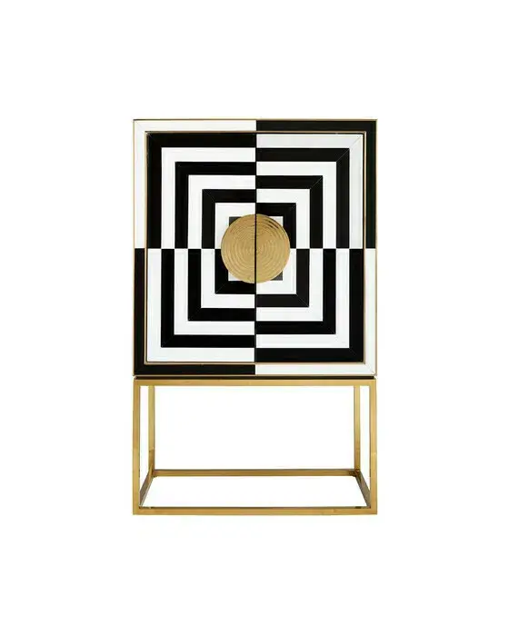 OP Art barskåp svart/vit