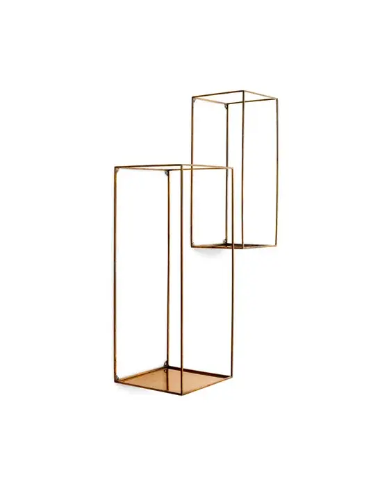 Deco vägghylla vintage mässing 2-set