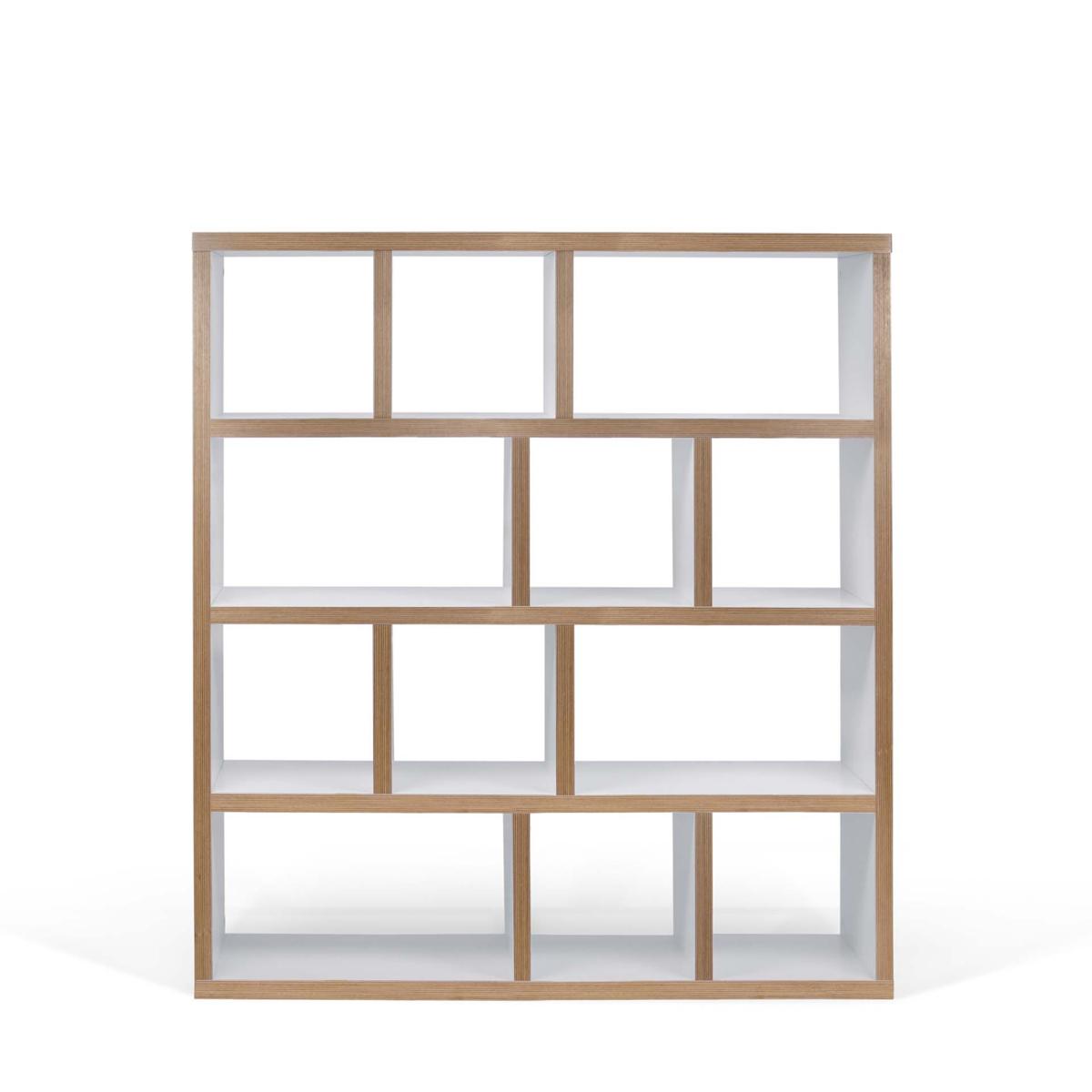 TEMAHOME Berlin Bokhylla 150 4L - Vit/Natur - 150x159 cm