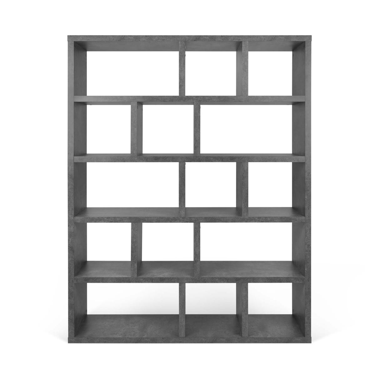 TEMAHOME Berlin Bokhylla 150 5L - Grå betonglook - 150x198 cm