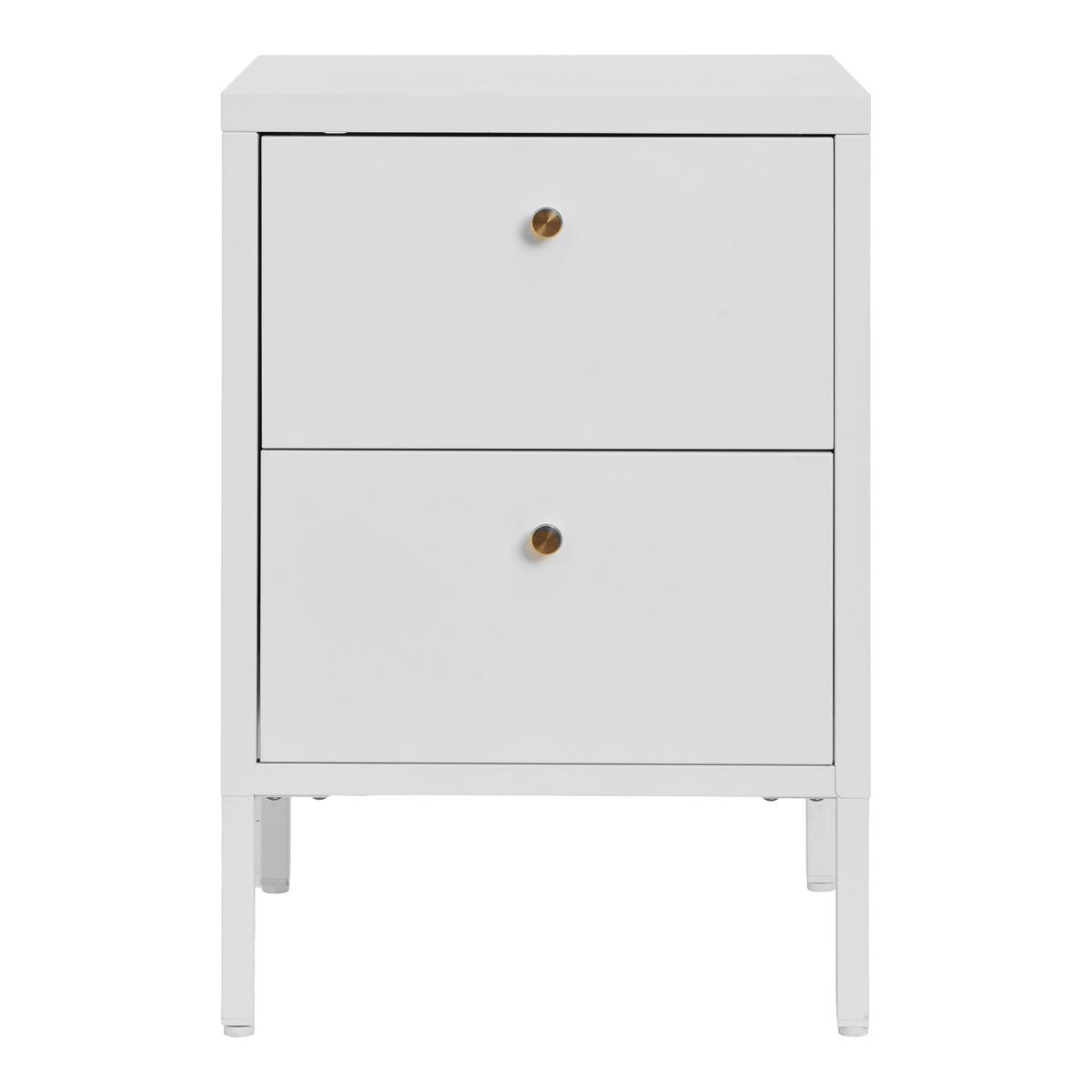 HOUSE NORDIC Dalby byrå, med 2 lådor - vit stål (40x40)
