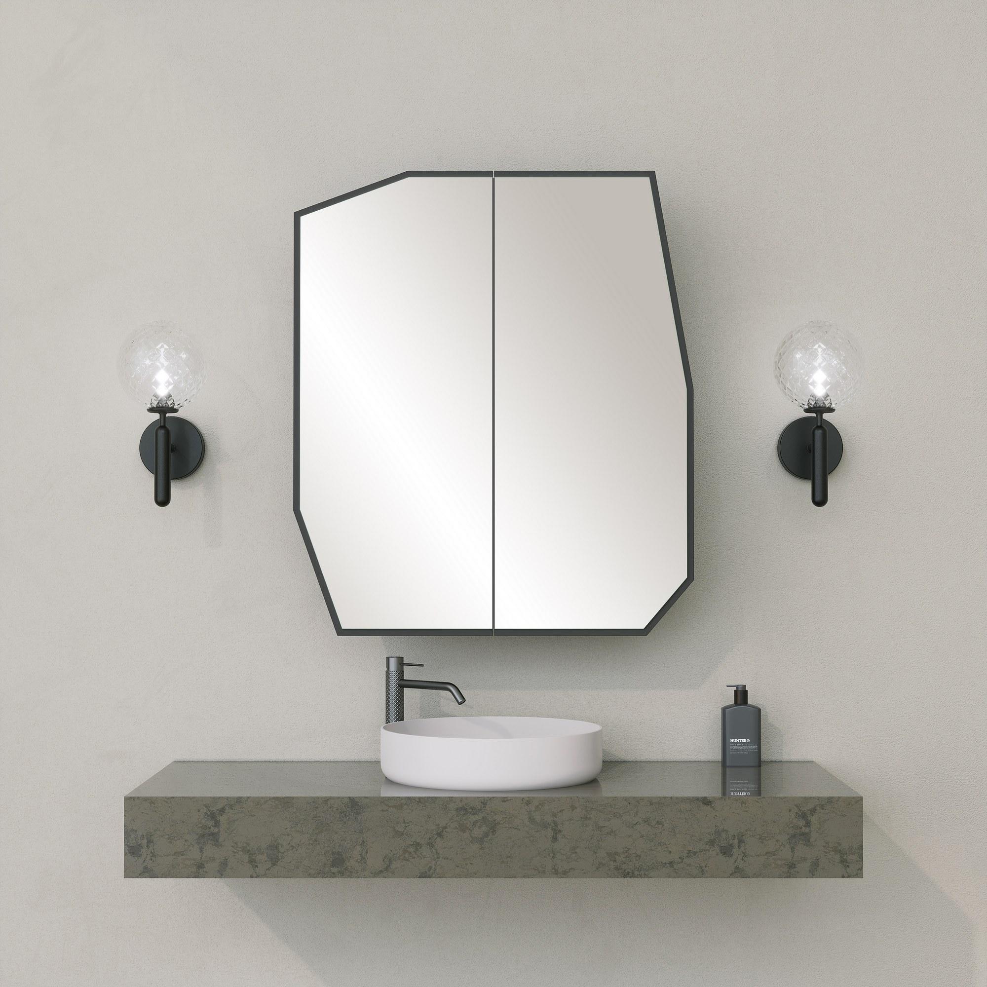 NORDVÄRK Badrumsskåp i kvarts, svart