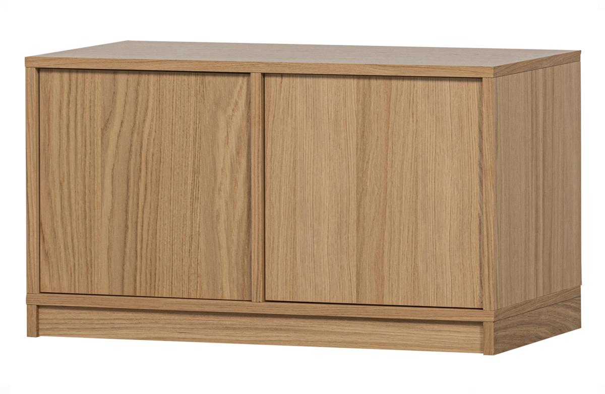 VTWONEN Modulärt underskåp, m. 2 tryck för att öppna dörrar och 2 hyllor - naturlig matt ekfanér (77x40)