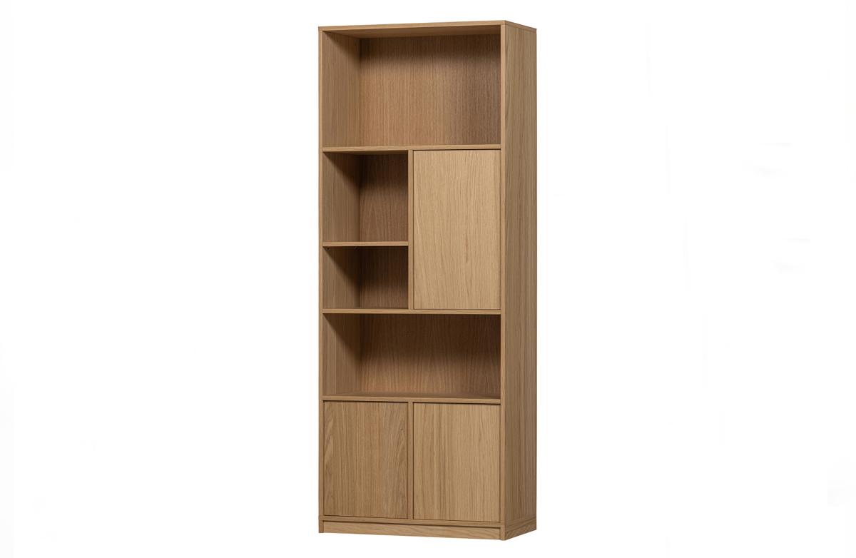 VTWONEN Modulärt överskåp, m. 3 tryck för att öppna dörrar och hyllor - naturlig matt ekfanér (77x40)